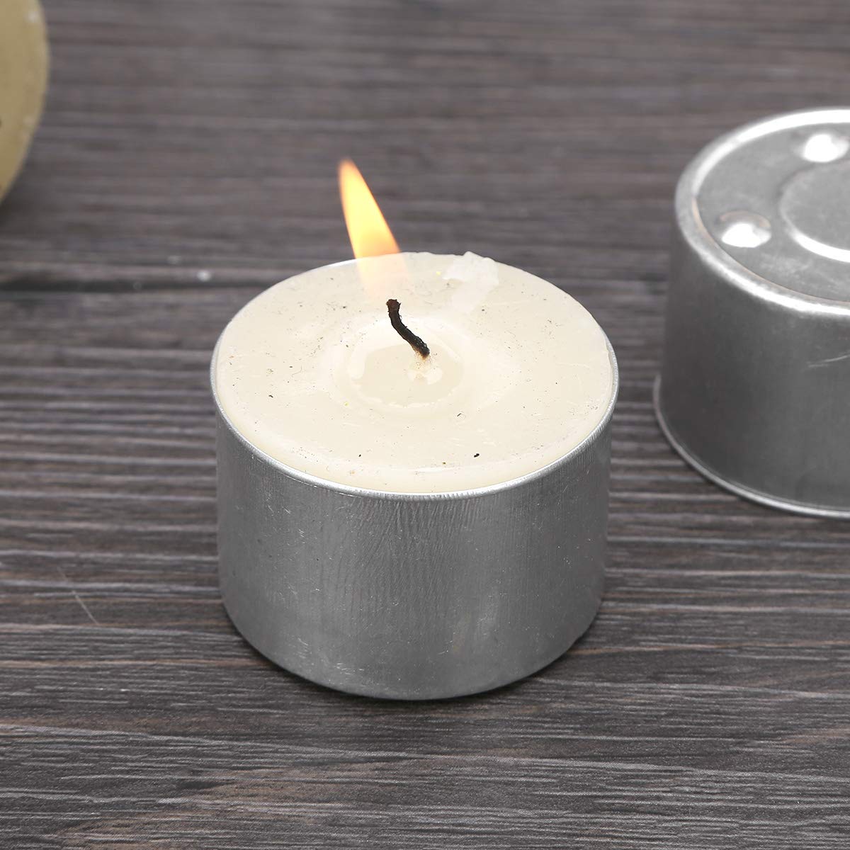 Aislor 50-Pack Silver Tea Light Cups in Bulk - Premium Tealight Candle Tins for Weddings, Parties & Home Decor