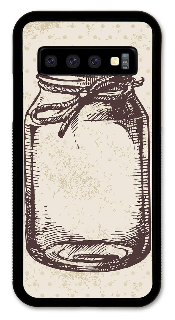 Slim Fit Mason Jar Design Phone Case for Samsung Galaxy S10+ (Plus) - Protective Cover with Shock Absorption - Perfect for Everyday Use, Travel & Outdoor Activities
