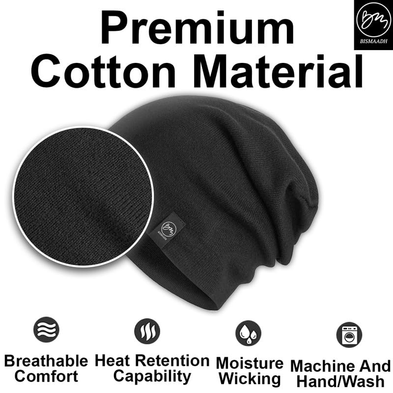 BISMAADH Soft Bamboo Cotton Chemo Cap for Hair Loss - Comfortable Sleep Headwear for Cancer Patients & Alopecia - Perfect for Nighttime, Hospital & Home Use