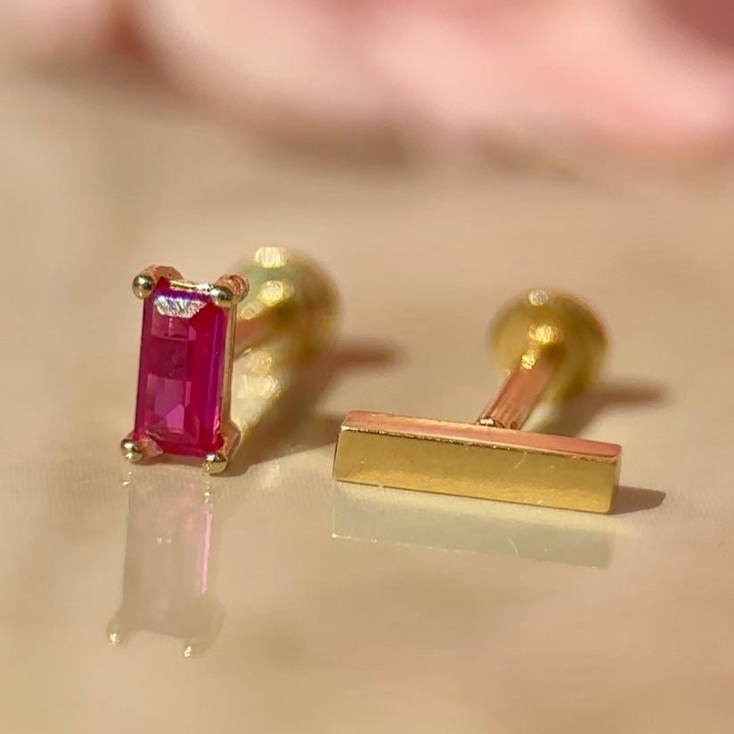14k Solid Yellow Gold Flat Back Stud Earrings - Hypoallergenic & Tarnish-Free - Perfect for Everyday Wear, Gifts & Special Occasions