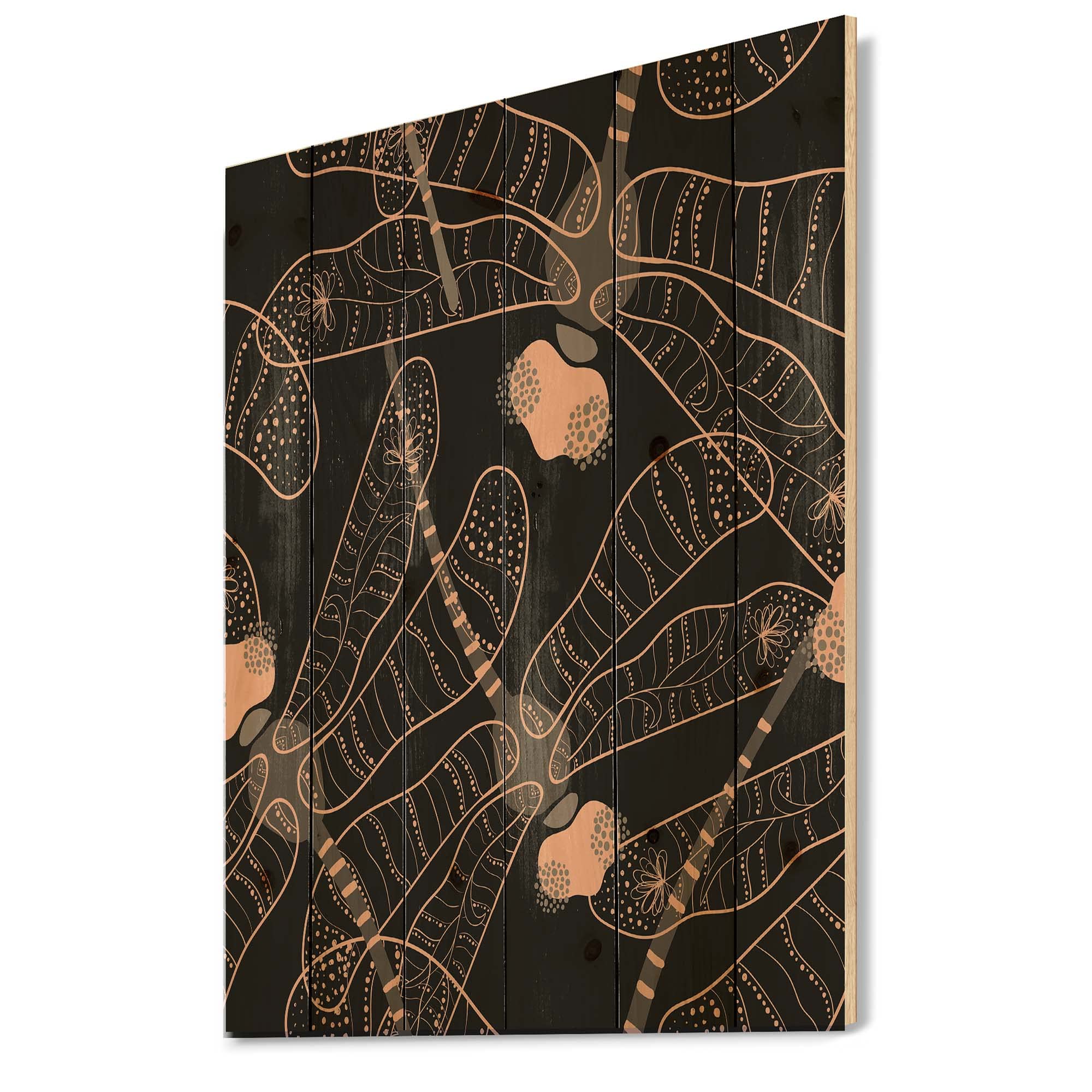 DesignQ Folk Art Dragonflies Bohemian Wood Wall Decor - Large Eclectic Wood Wall Art Panels Printed on Natural Pine - Perfect for Living Room, Bedroom & Office Decor