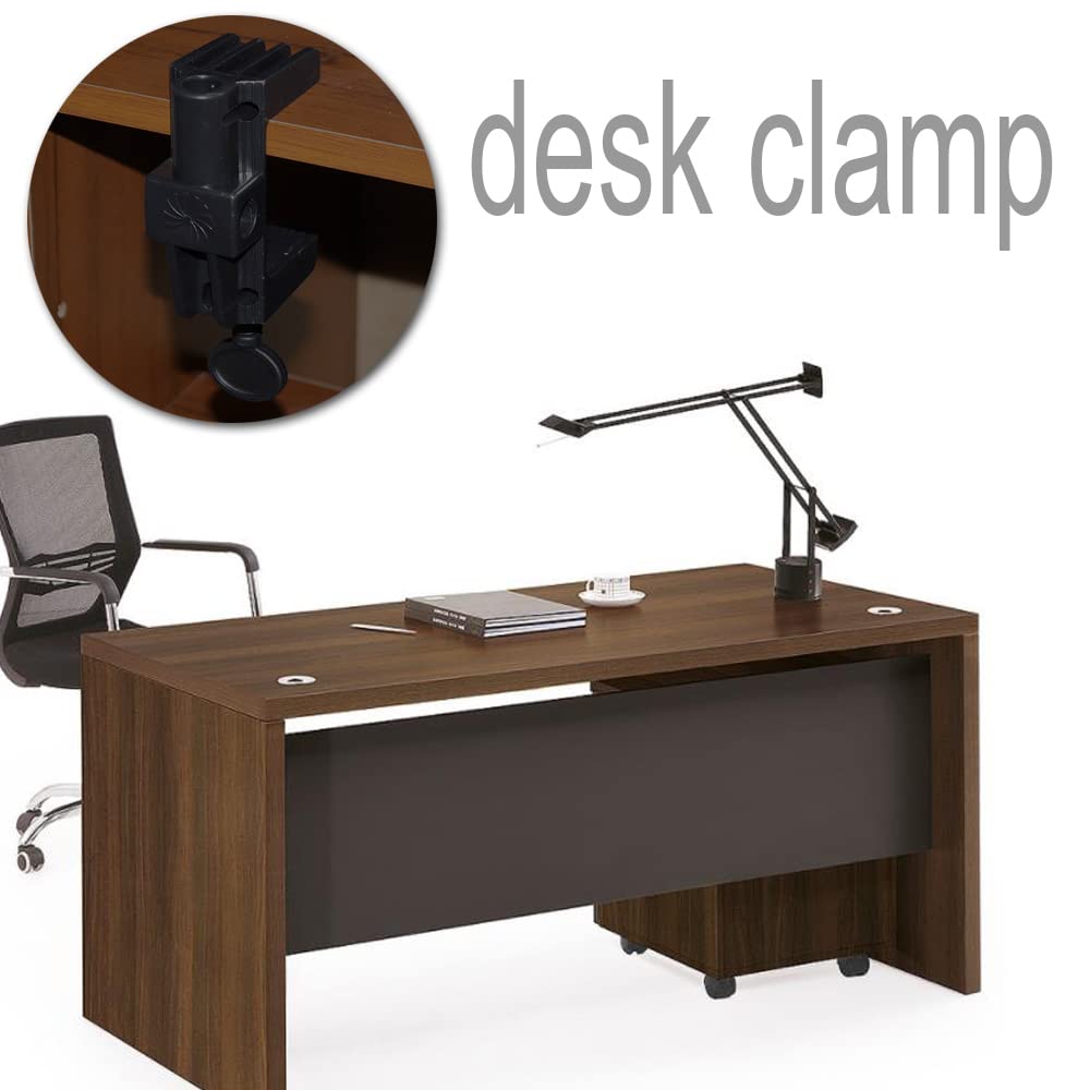 2 Pack Heavy-Duty Plastic Desk Clamp Mounting Bracket - Adjustable Work Light Holder for Desk Lamps, Magnifying Lamps & Tablet Stands | Perfect for Office, Workshop & Crafting Stations