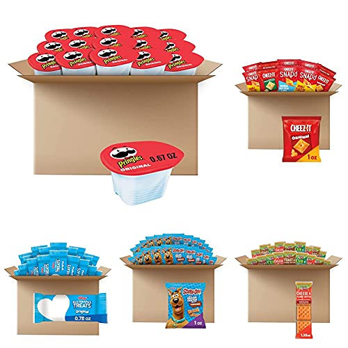 Kellogg's Snack Variety Pack - Pringles Potato Crisps, Cheez-It Baked Cheese Crackers, Keebler Sandwich Crackers & Scooby-Doo Graham Crackers | Perfect for Lunchboxes, Office Snacks & Road Trips