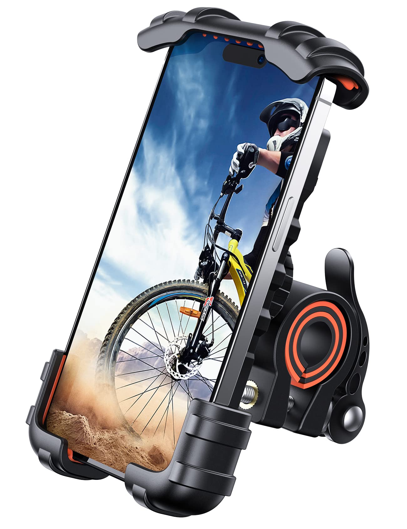 Lamicall Universal Bike & Motorcycle Phone Mount - Adjustable Handlebar Phone Holder for iPhone 15 Pro Max/Plus, 14 Pro Max, Samsung S23/S24 Ultra (Fits 4.7-6.8