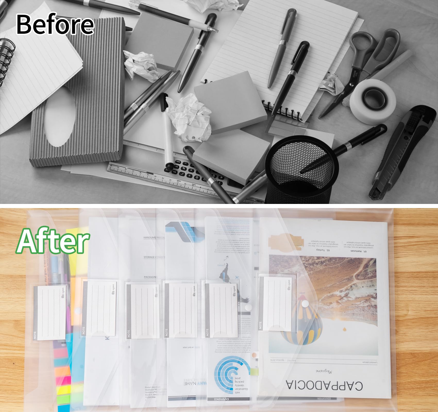 48pcs A4 & Letter Size Plastic Envelopes with Snap Button - Waterproof Document File Folders with Label Pocket - Clear Poly Envelopes for Office, School, Home Organization & Document Storage (Transparent) - Perfect for Filing, Mailing & Organizing Important Papers