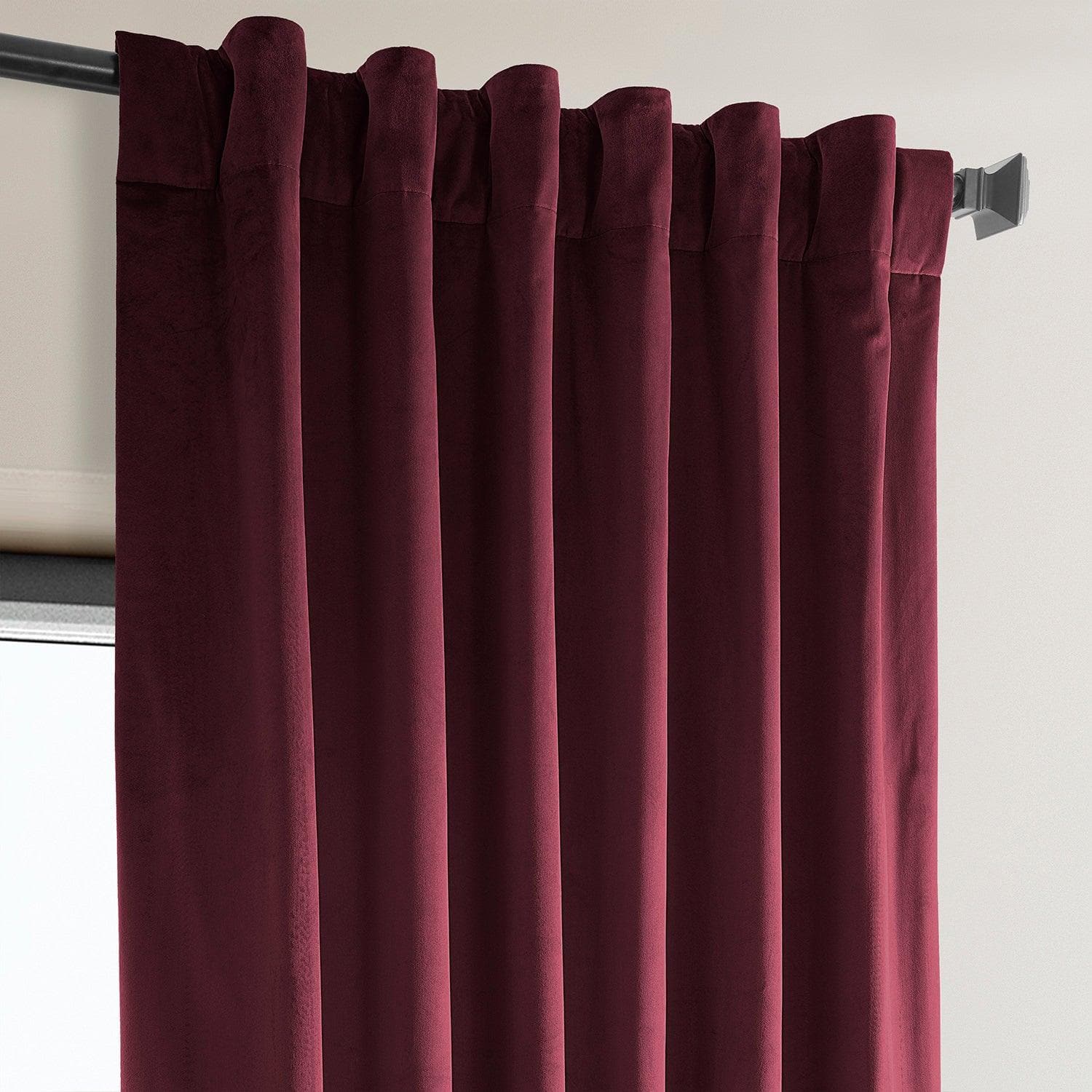 Dark Merlot Heritage Plush Velvet Blackout Curtains for Bedroom - Thermal Insulated Noise Reducing Drapes for Living Room, Nursery & Home Theater