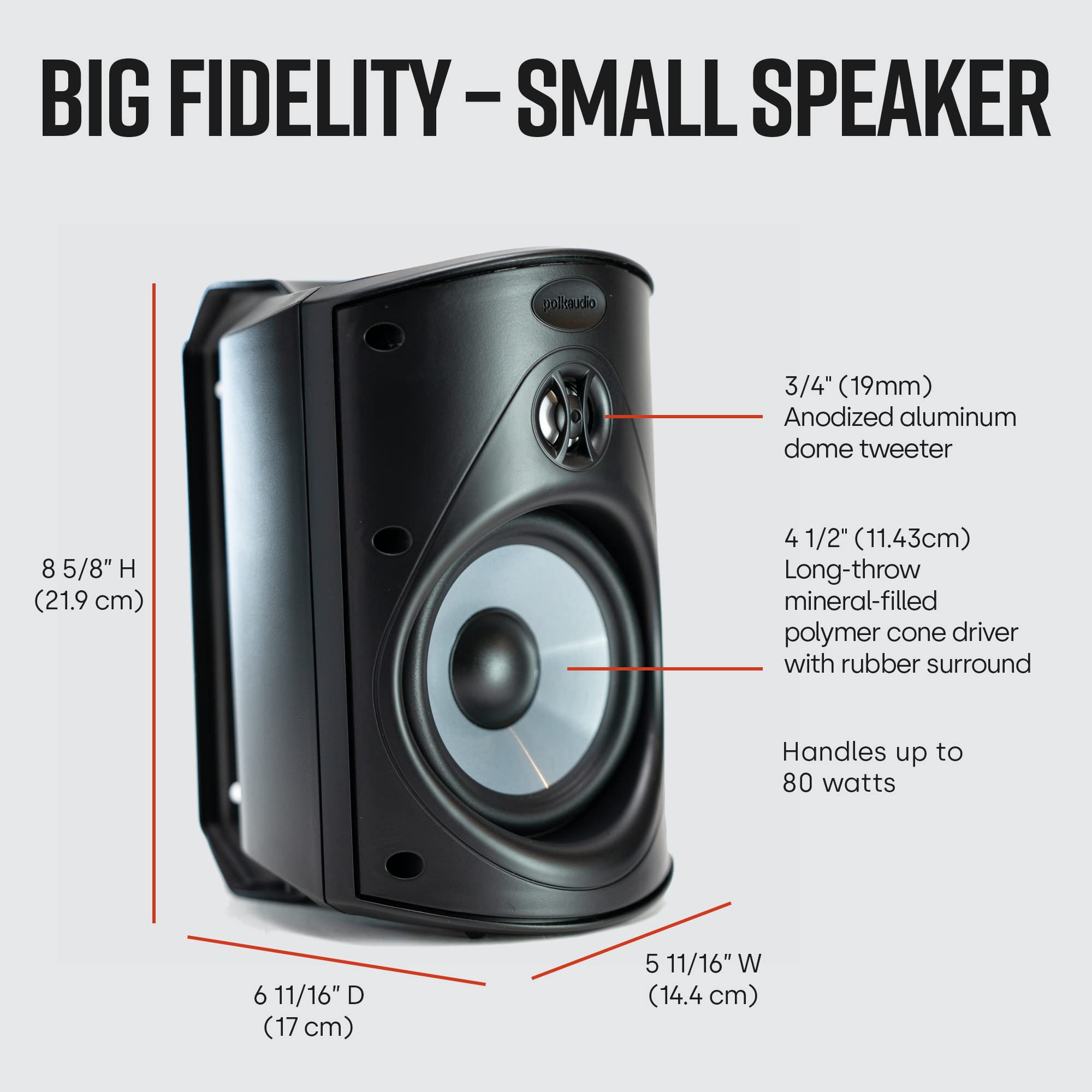 Polk Audio Atrium 4 Outdoor Speakers - Pair of Weatherproof Black Bookshelf Speakers for Patio, Garden & Pool | Includes 16-Gauge Speaker Wire | Perfect for Backyard, Deck & Outdoor Entertainment