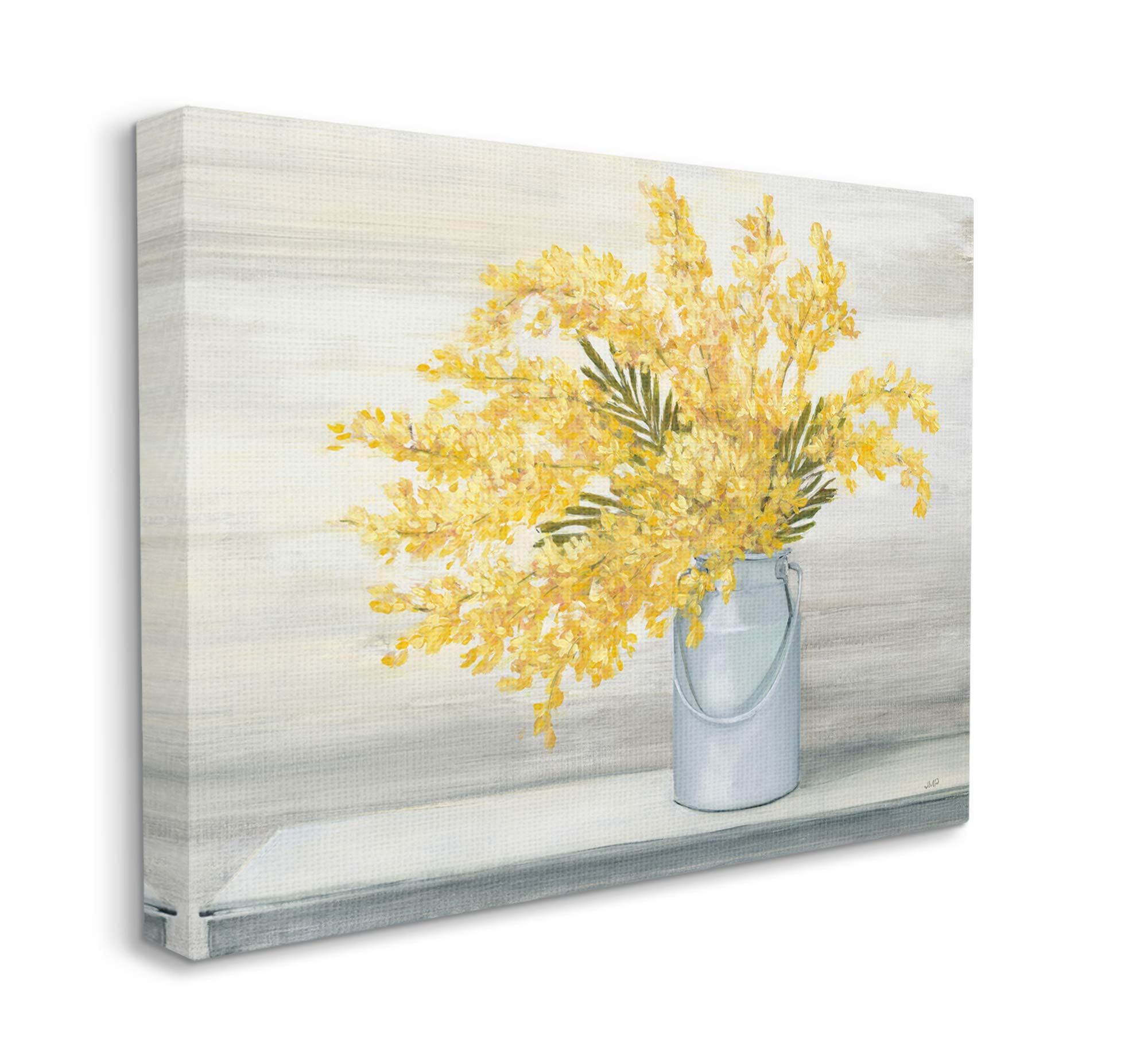 Stupell Industries Golden Fall Floral Bouquet in Country Milk Tin - Rustic Home Decor for Autumn, Thanksgiving & Farmhouse Style