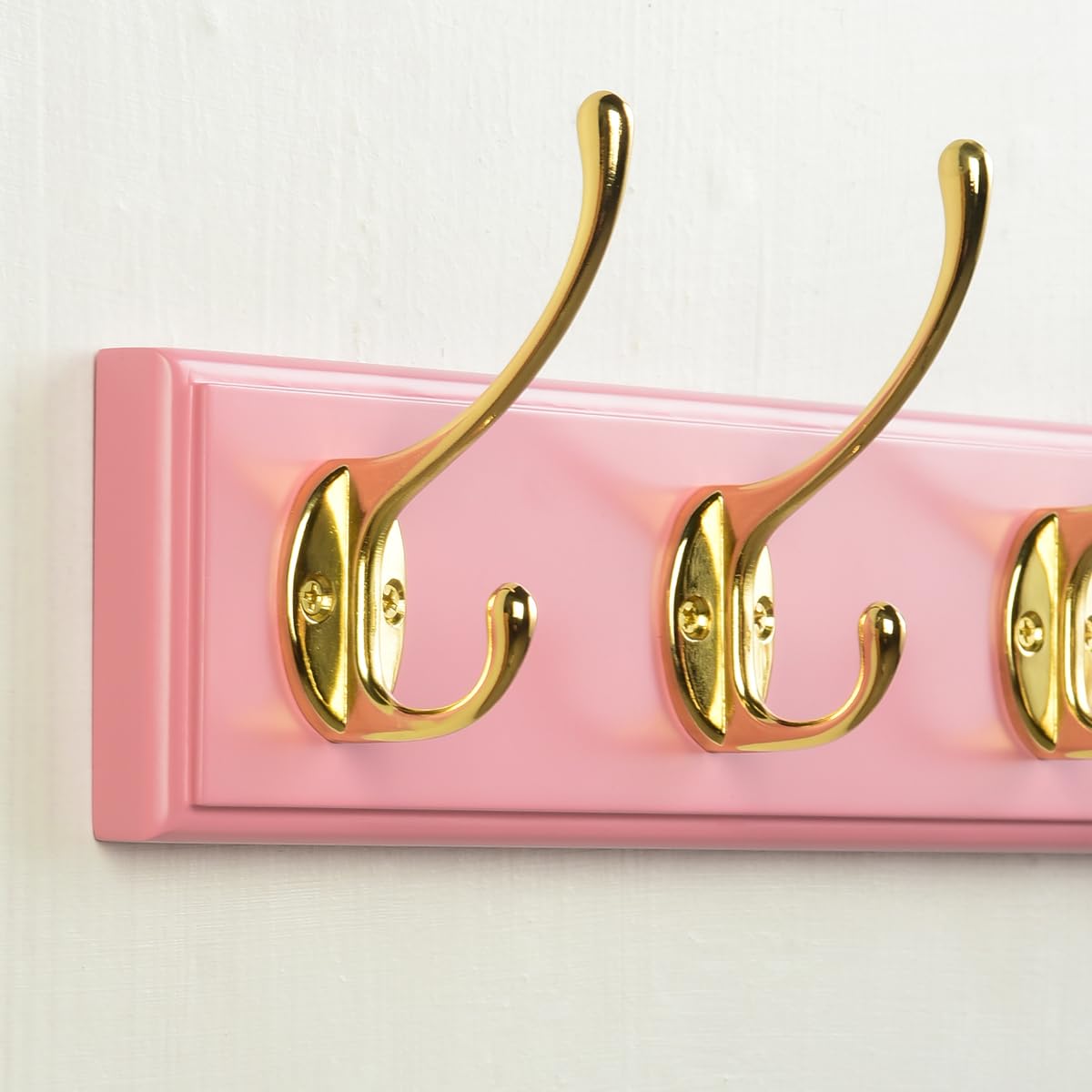 17 Inch Wall Mount Bamboo Coat Rack with 4 Double Hooks - 2 Pack White | Perfect for Entryway, Bedroom & Bathroom Organization