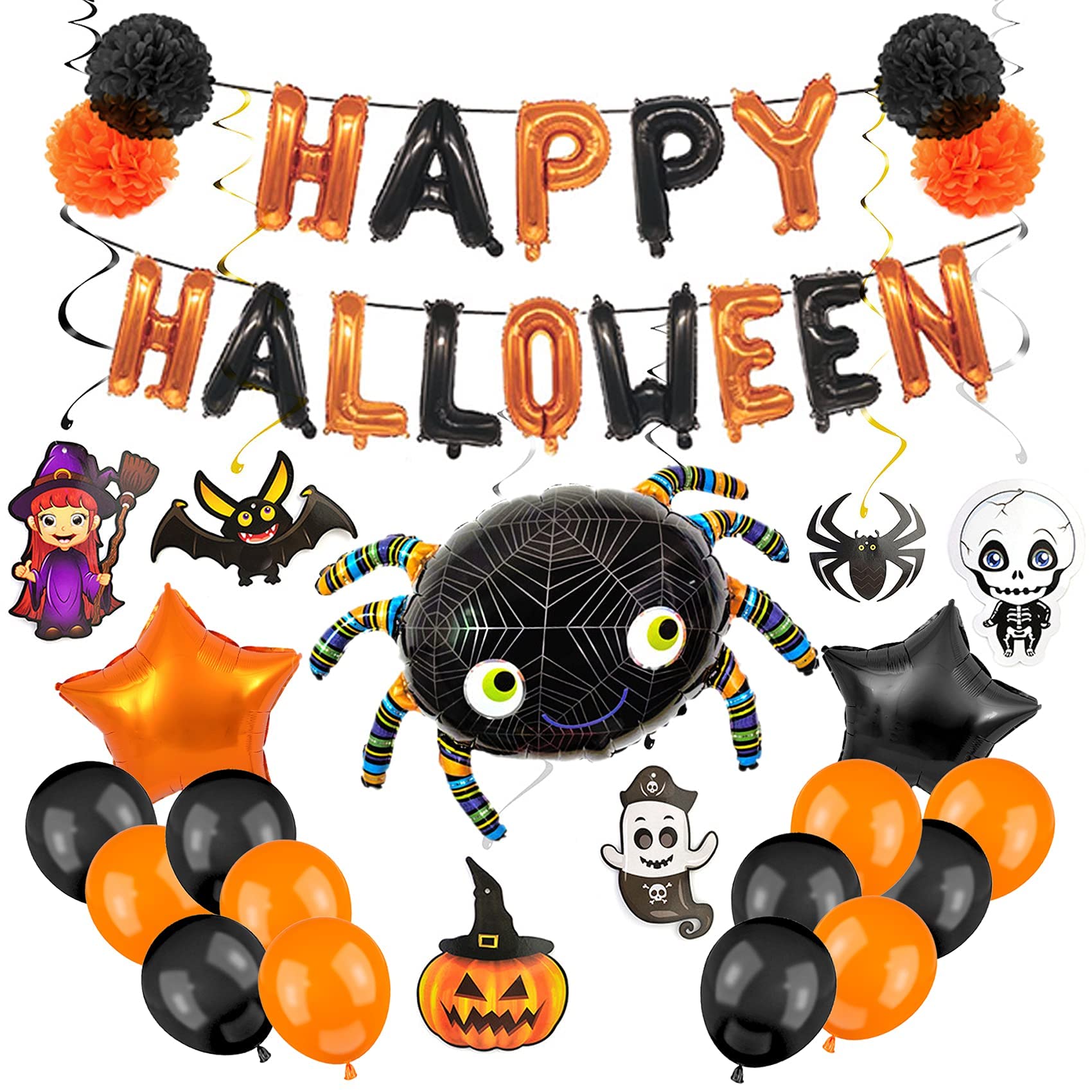 Halloween Balloon Garland Kit - Happy Halloween Banner Arch Decorations for Kids Party, Classroom & Halloween Theme Background | Perfect for Halloween Party Decor, Home & School Celebrations