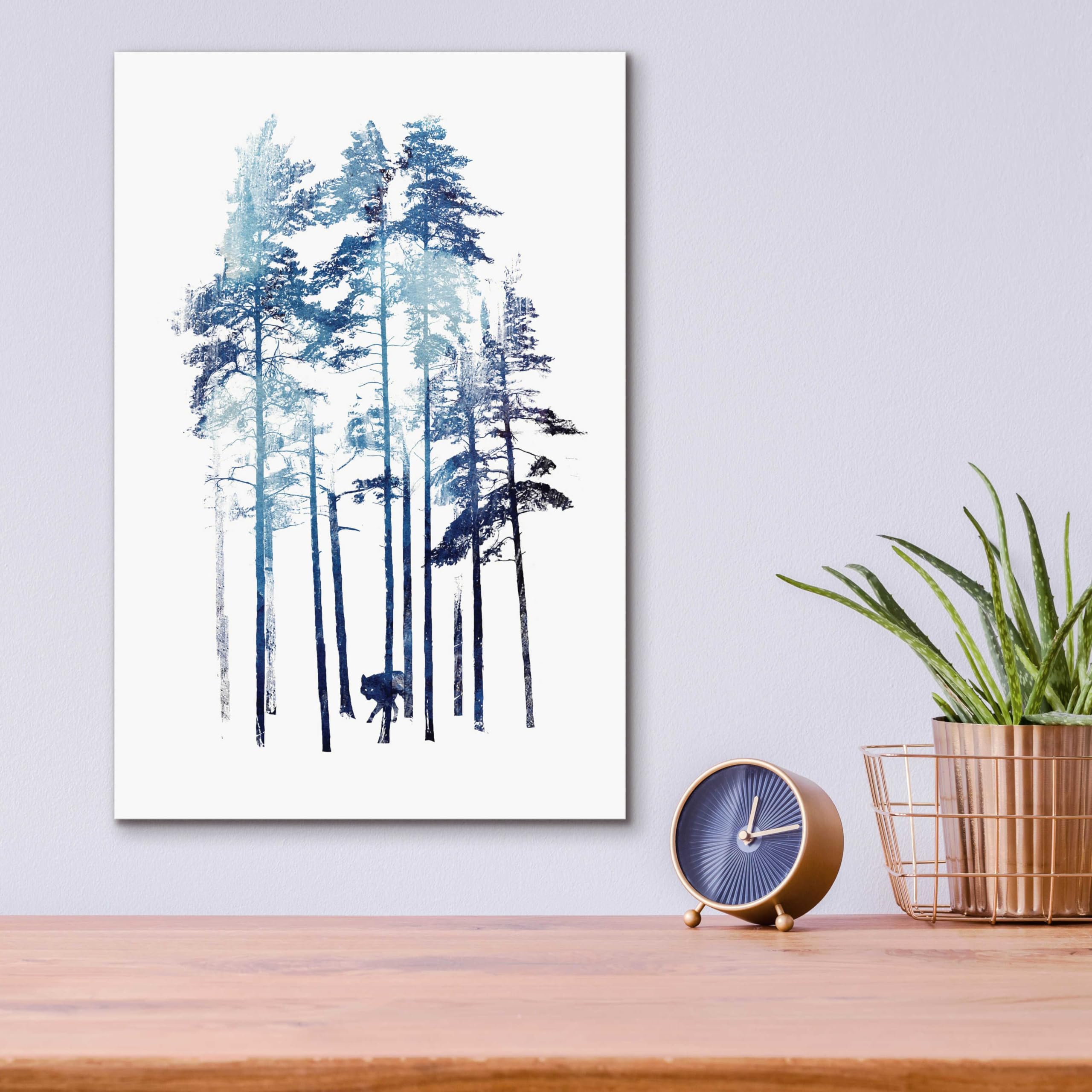 Winter Wolf Acrylic Glass Wall Art by Robert Farkas - 12x16 Inches Modern Home Decor - Perfect for Living Room, Bedroom & Office Decorations