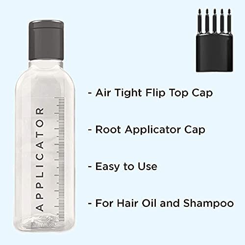 Premium PVC Hair Root Applicator Bottle with Comb Cap - 120ml Scalp Oil Applicator for Hair Growth, Shampoo & Medicine (Pack of 2, White) - Perfect for At-Home Hair Treatments & Salon Professional Use