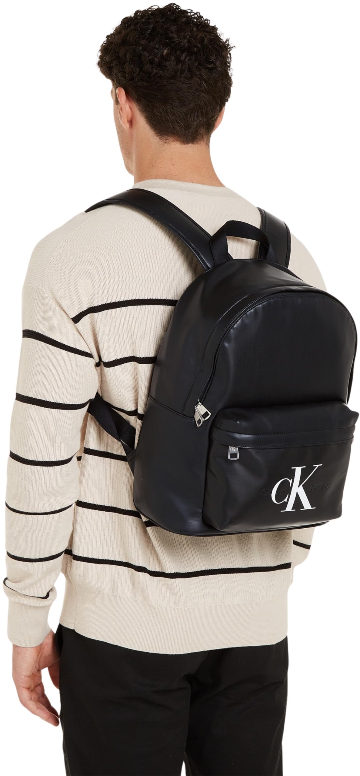 Calvin Klein Men's Black Jeans Backpack - Stylish & Durable for Travel, Work & Everyday Use