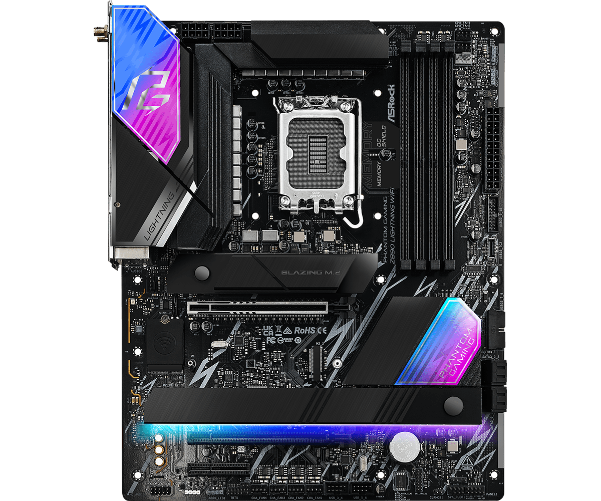 ASRock Z890 Lightning WiFi ATX Motherboard - Intel LGA 1700 Socket, DDR5, PCIe 5.0, Dual M.2, WiFi 6E - Perfect for Gaming PCs, Workstations & High-Performance Computing