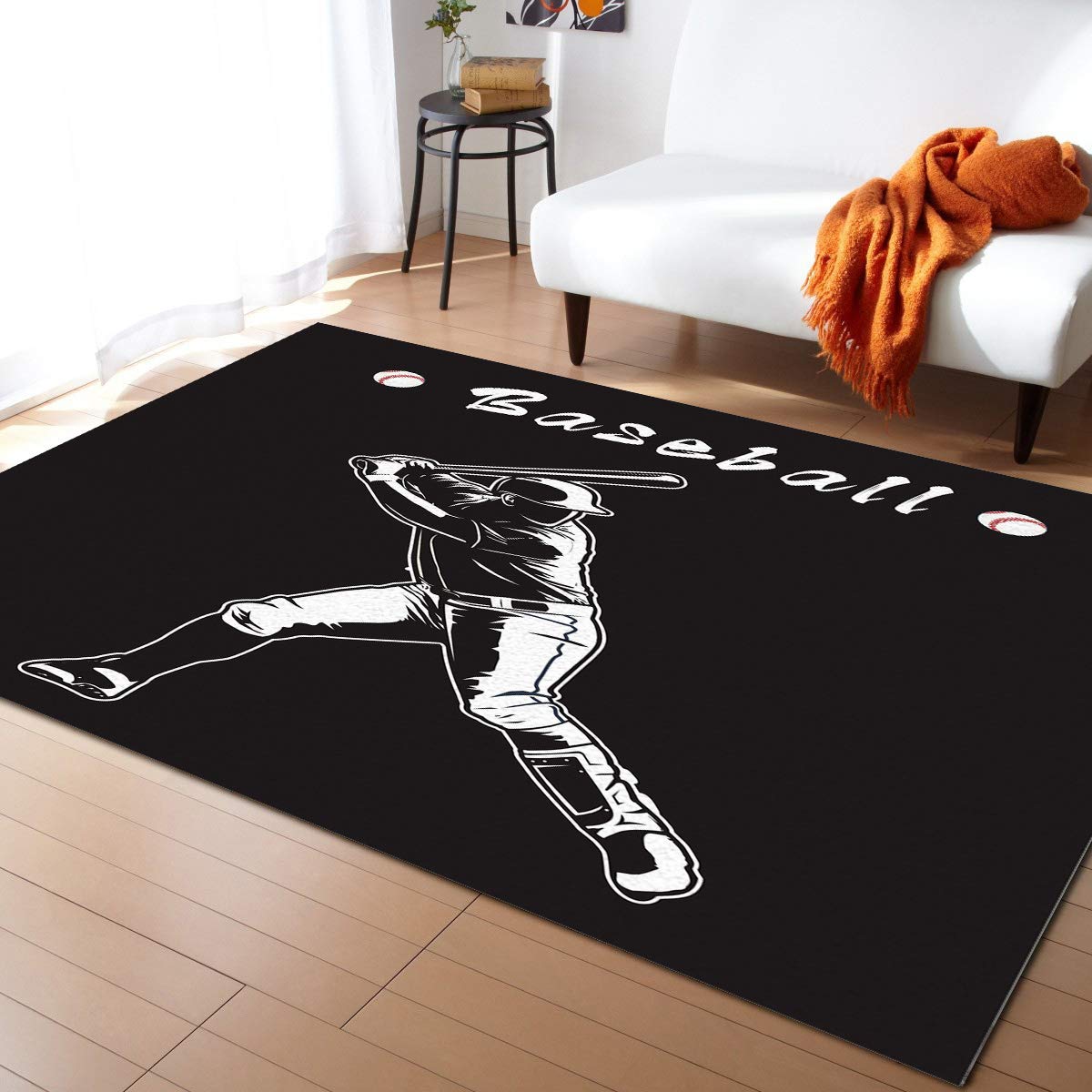 5ft x 6.9ft Washable Non-Slip Indoor/Outdoor Accent Rug - Bathroom Mat, Front Door Carpet, Bedroom & Kitchen Floor Decor - Perfect for Home, Office & High-Traffic Areas