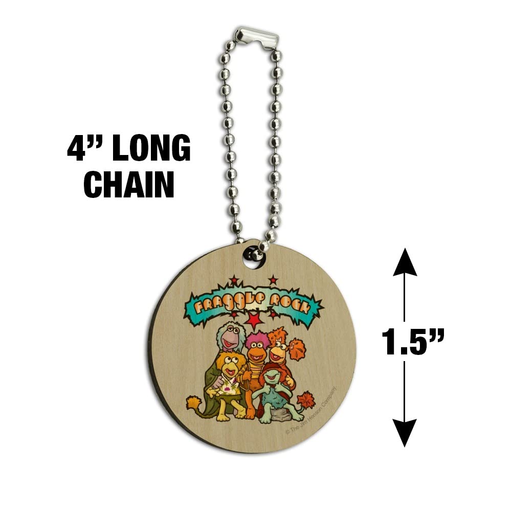 Fraggle Rock Cartoon Wooden Round Keychain - Vintage Cartoon Key Ring for Fans - Perfect for Gifts, Collectibles, and Key Organization
