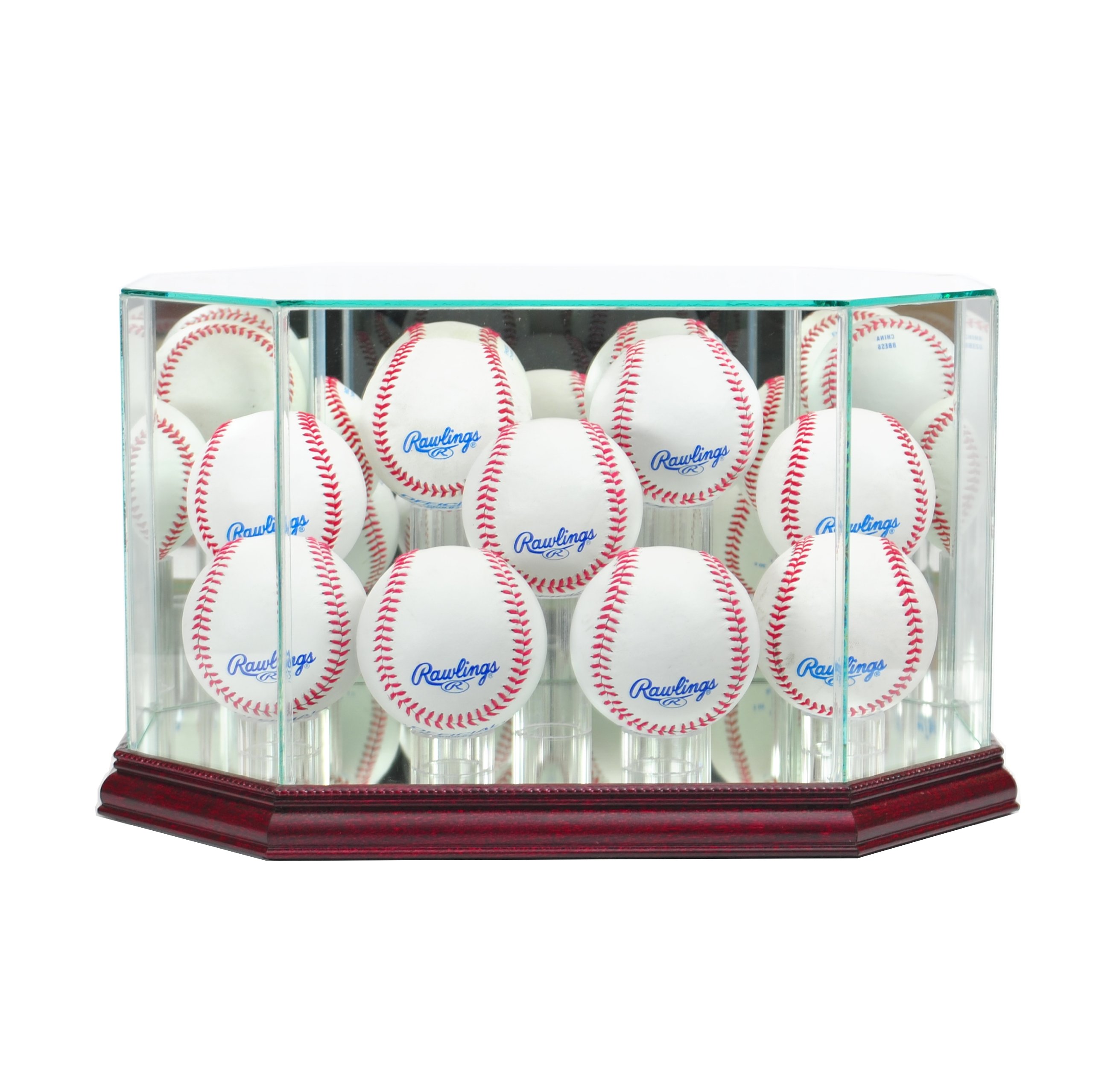 MLB Octagon 9 Baseball Display Case - Premium Glass Showcase for Collectible Baseballs - Perfect for Sports Memorabilia, Home Decor & Gift Display