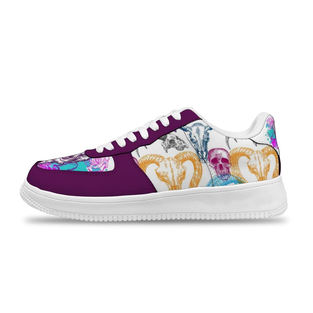 Customized Colorful Animal Skull Air Force Sneakers for Men & Women - Fashionable Sports Shoes with Cool Anime Design - Perfect for Streetwear, Cosplay, and Unique Fashion Statements