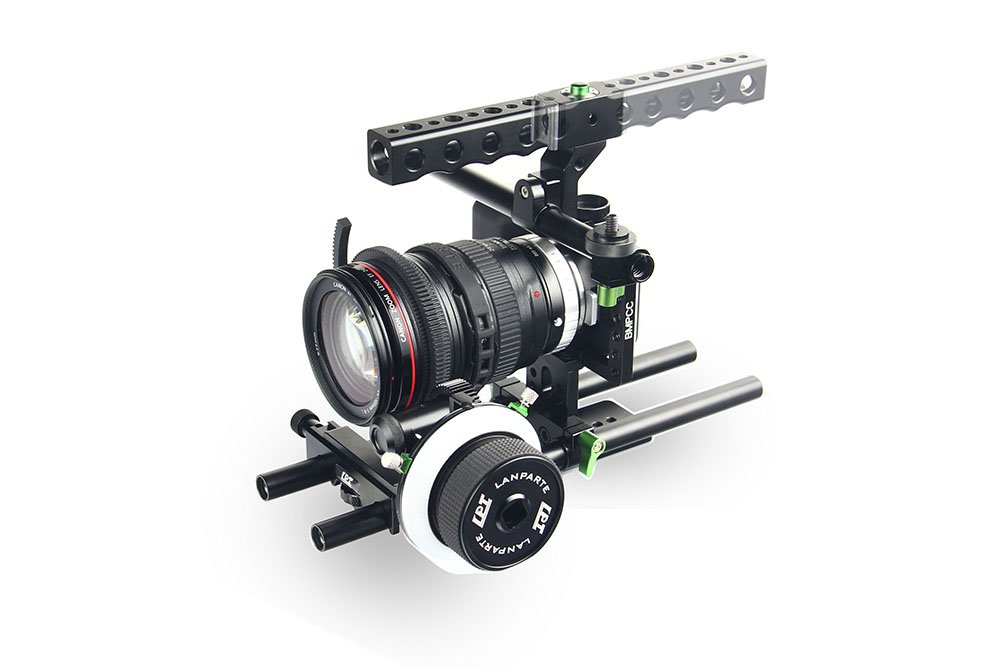 Lanparte BMPCC-01 Blackmagic Pocket Cinema Camera Cage for Blackmagic Pocket 4K/6K - Aluminum Alloy Rig with 15mm Rod Clamps & Cold Shoe Mount - Professional DSLR Stabilizer for Filmmaking, Vlogging and Video Production