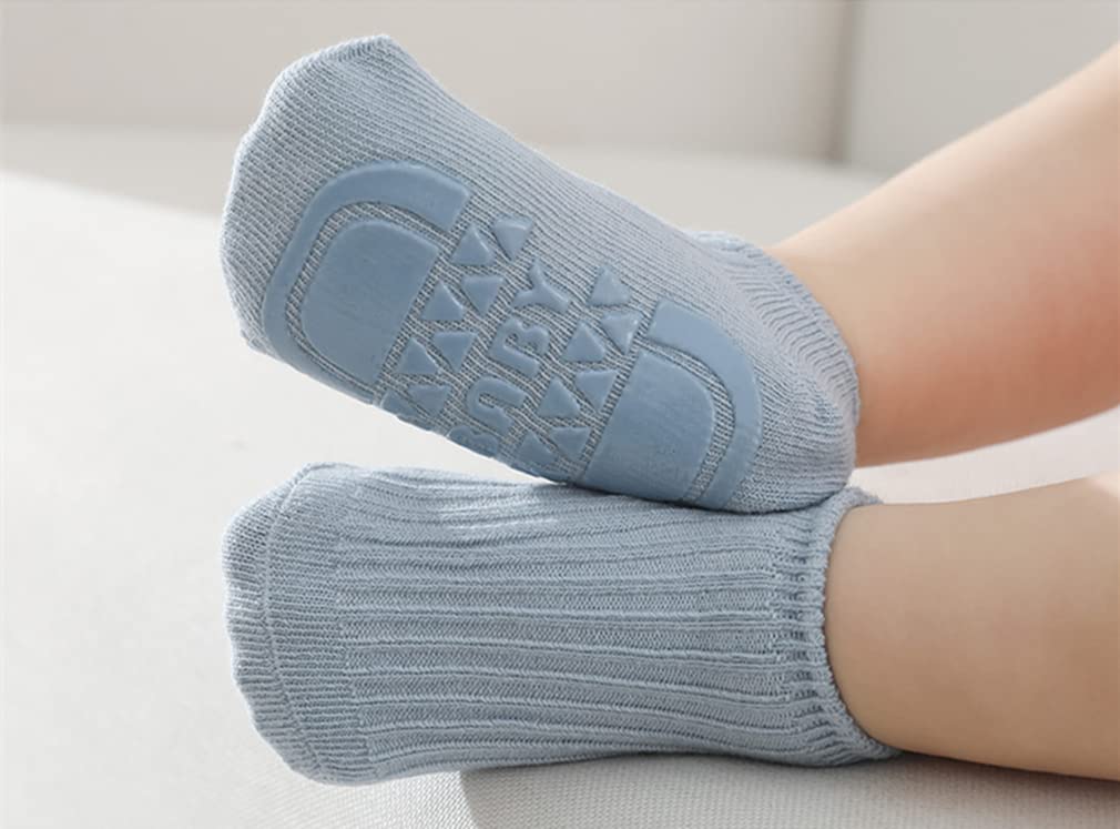 Non-Slip Baby Socks 8 Pairs - Anti-Skid Grips for Toddlers & Newborns - Unisex Ankle Socks for Boys & Girls - Perfect for Playtime, Crawling & First Steps