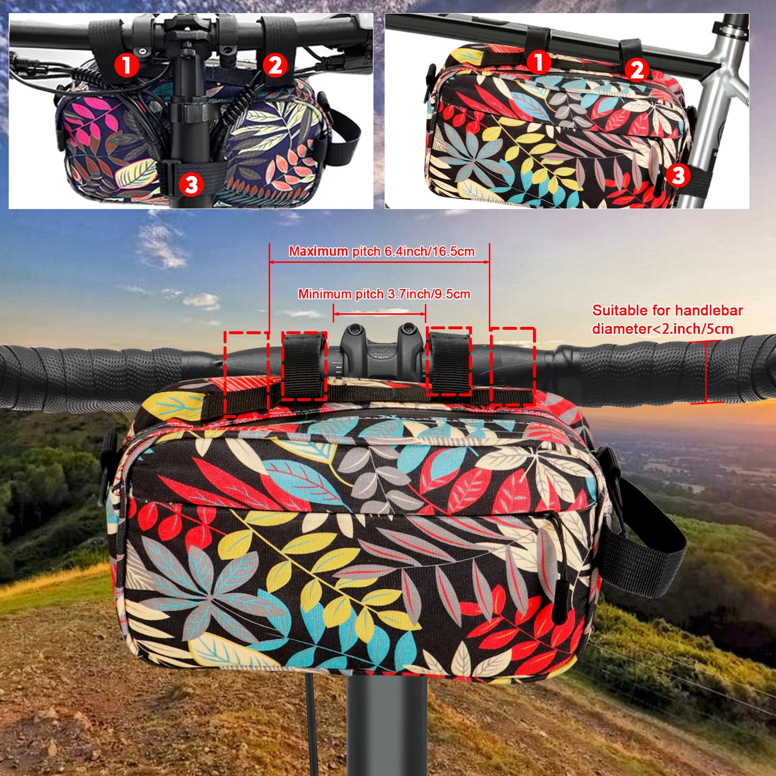 Waterproof Bike Handlebar Bag with Shoulder Strap - Durable Cycling Storage for Mountain & Road Bikes - Perfect for Commuting, Touring & Outdoor Adventures
