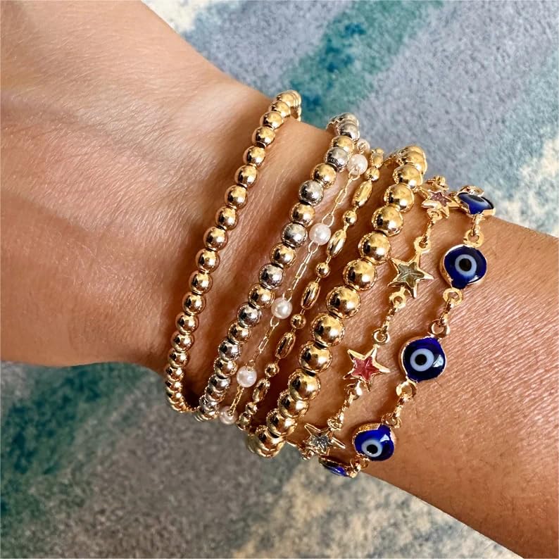 Sanyaa 18K Gold Plated Multi Stone Crystal Star Bracelet for Women | Elegant Jewelry Gift for Birthday, Anniversary & Special Occasions