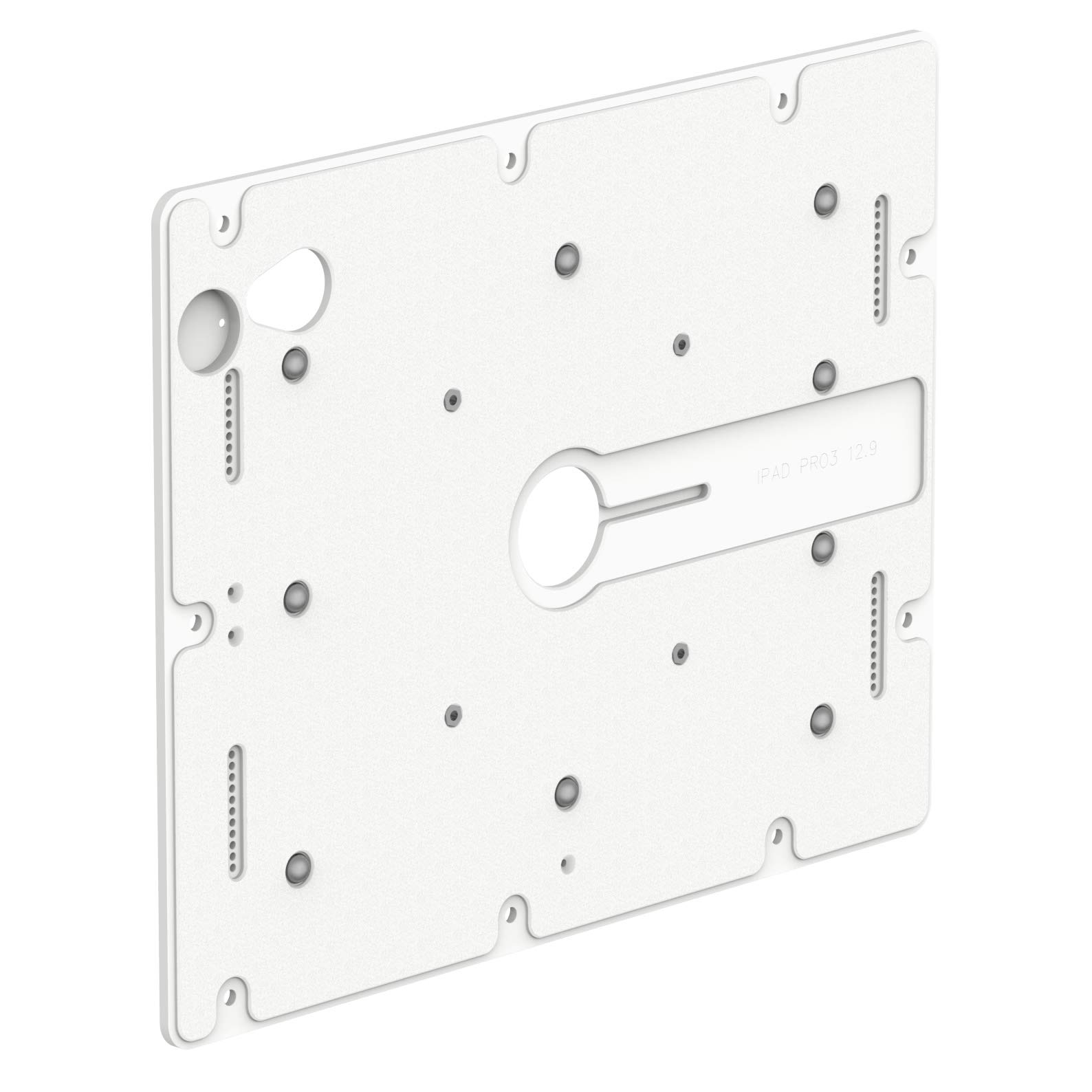 VidaMount White Exposed Rear Camera VESA Mount Enclosure for iPad Pro 12.9