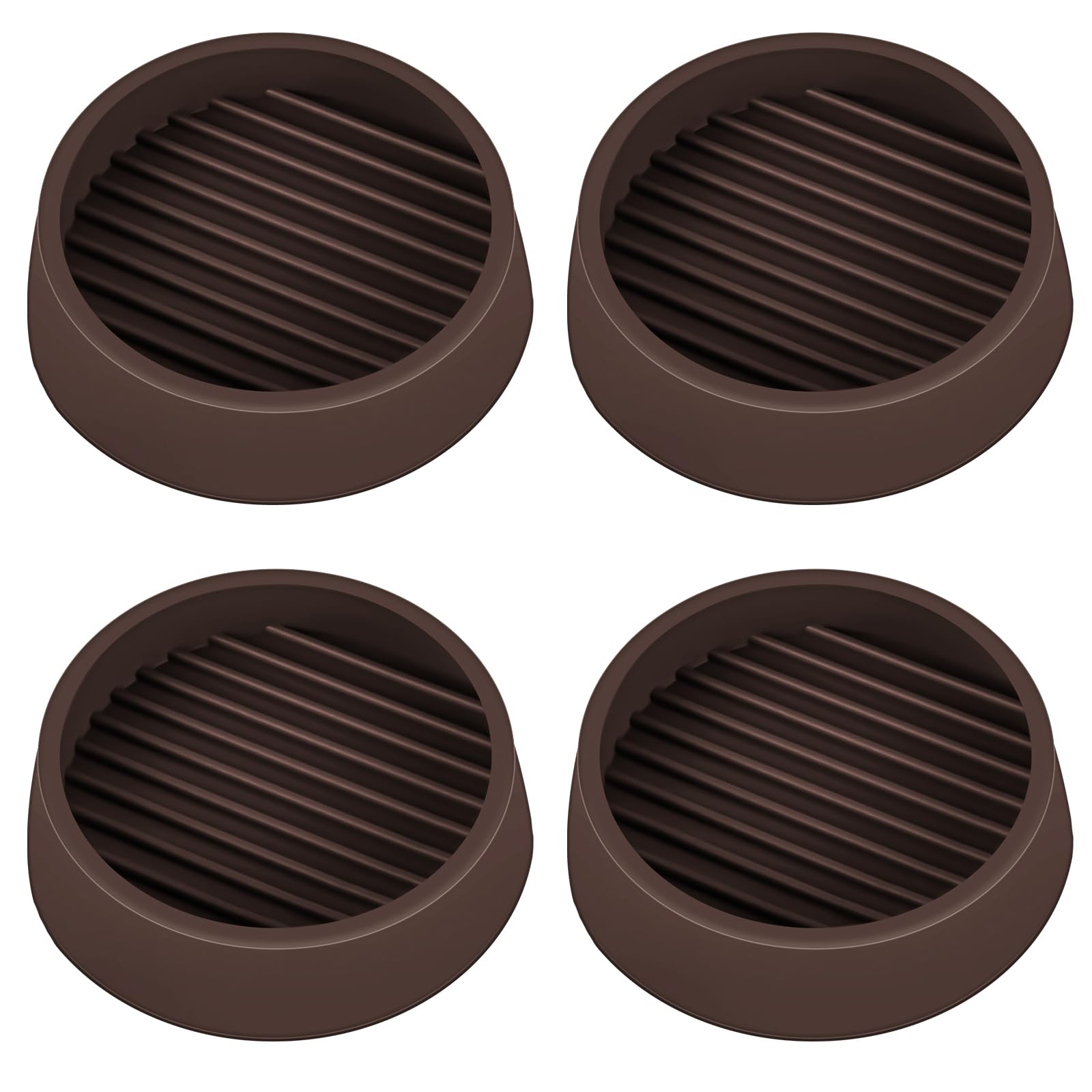 2-Pack Non-Slip Rubber Caster Cups - Round Furniture Pads with Anti-Skid Grip for Bed, Couch & Chair Legs - Protects Hardwood Floors from Scratches & Damage (4-Piece Set) - Perfect for Home, Office & Dorm Room Furniture Protection