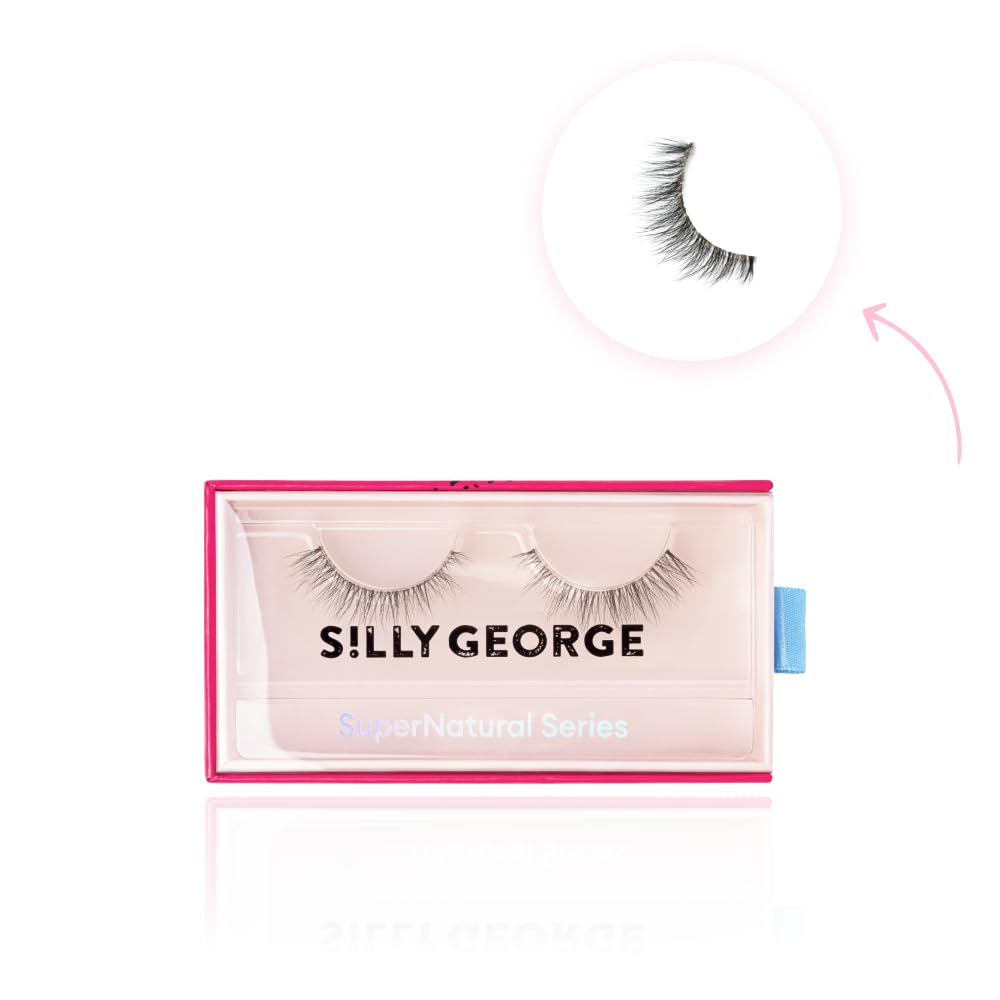 Silly George SuperNatural False Eyelashes - Clear & Flexible Band for Natural Look, Comfortable & Lightweight (Cassiopeia) | Perfect for Daily Wear, Parties & Special Occasions