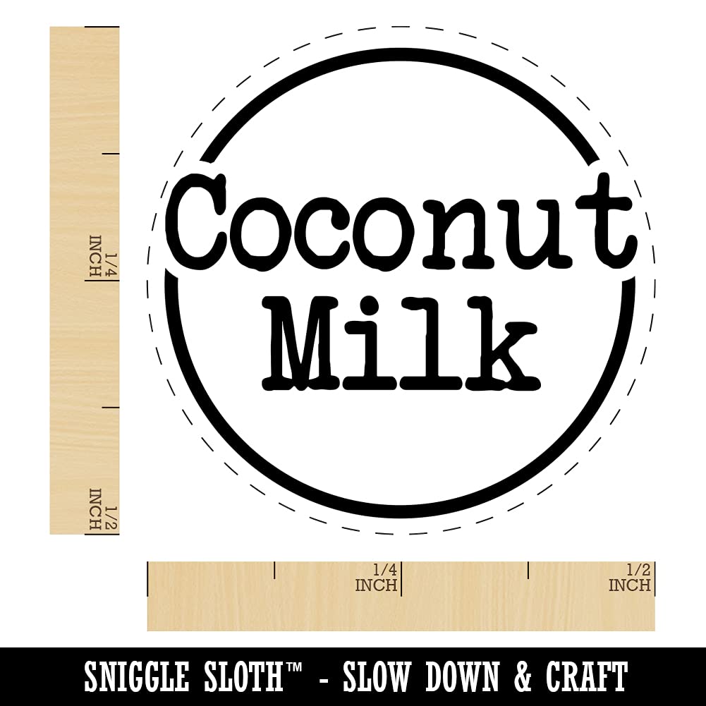 Self-Inking Rubber Stamp with Coconut Milk Design - 1/2 Inch Mini Stamp for Crafting, Planners, and DIY Projects - Green Ink - Perfect for Scrapbooking, Journaling, and Office Use