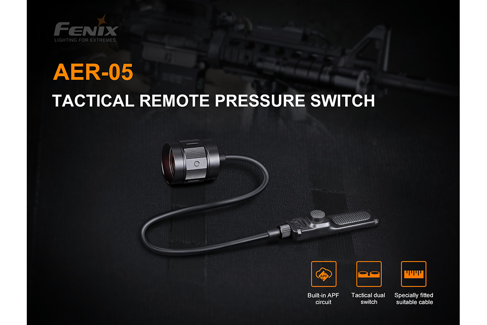 Fenix AER 05 Remote Pressure Switch for APF Tactical Flashlights - Perfect for Hunting, Camping & Emergency Situations