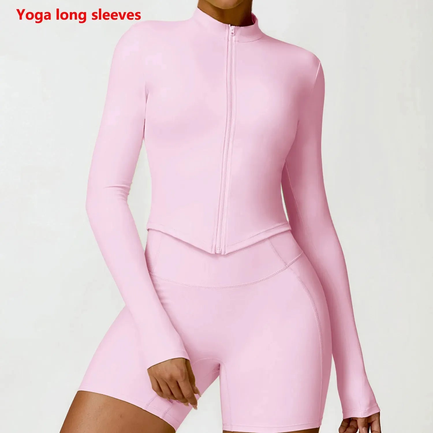 Women's Long Sleeve Yoga Top - Breathable Workout Shirt with Zipper Jacket for Gym, Running & Cycling | Push Up Sportswear for Women | Perfect for Yoga, Fitness Training & Outdoor Activities