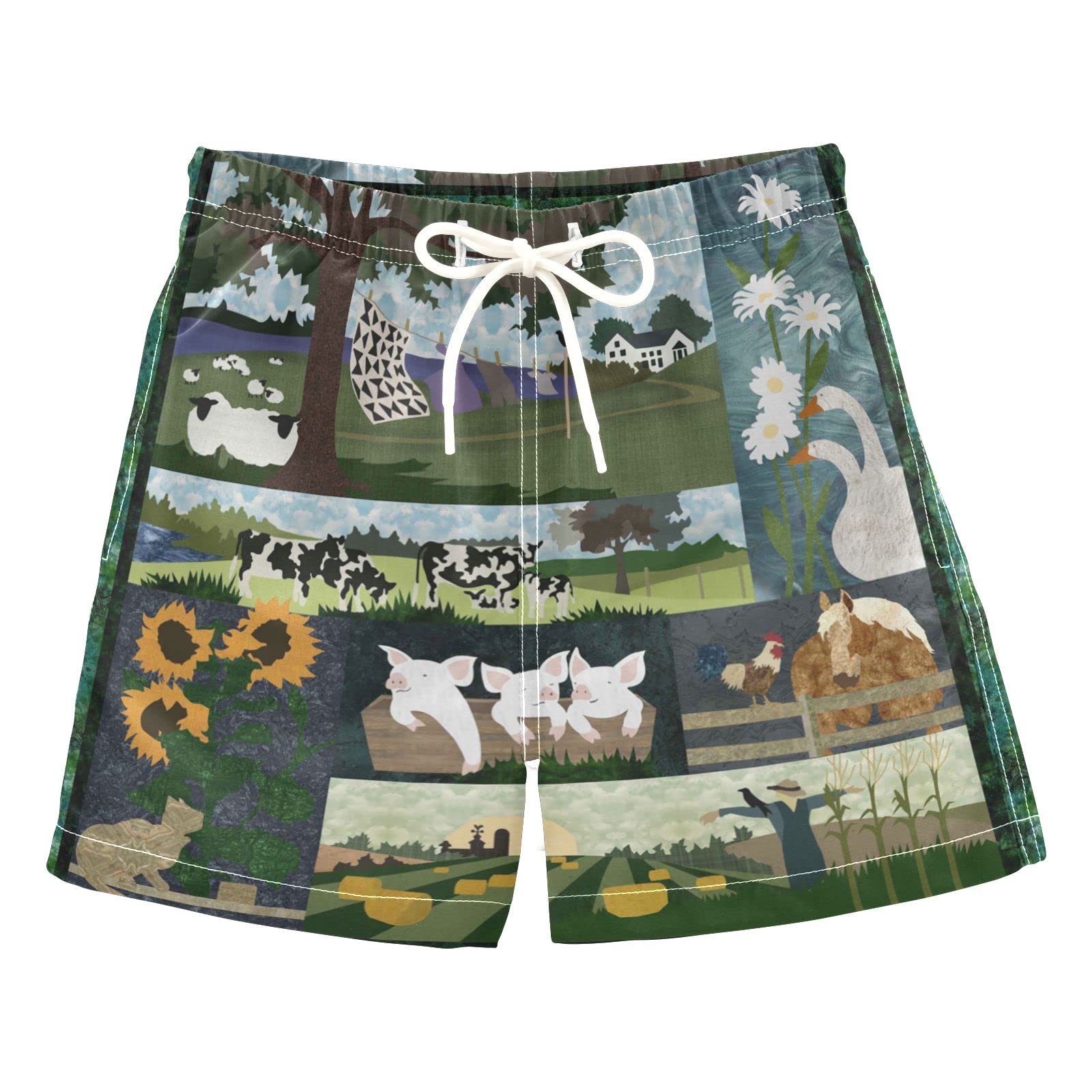 AMICHIC Boys Swim Trunks - Quick Dry Board Shorts for Toddler Kids & Teens (2T-8) - Perfect for Beach, Pool & Summer Water Activities