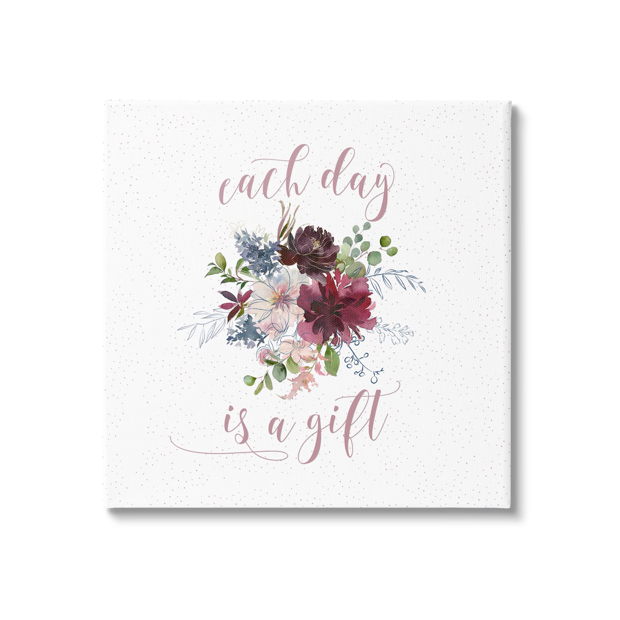 Stupell Industries Minimalist Floral Calligraphy Quote Wall Art - Inspirational Daily Gift Designed by Tara Moss - Perfect for Home Decor, Office, Bedroom & Living Room