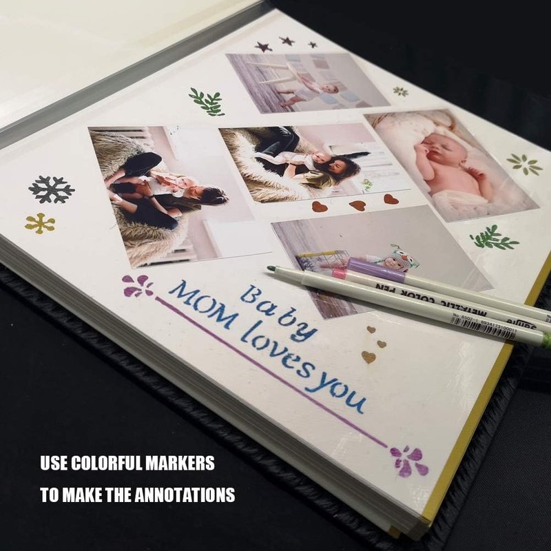 Vintage Leather Photo Album with Self-Adhesive Pages - Scrapbooking, Wedding Memories & Family Photo Preservation