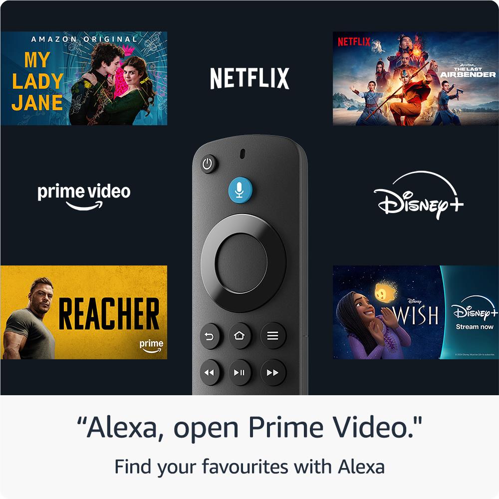 Amazon Fire TV Stick HD (2024) - 4K Ultra HD Streaming Device with Alexa Voice Remote - Watch Movies, TV Shows & Live Sports - Perfect for Home Entertainment & Travel