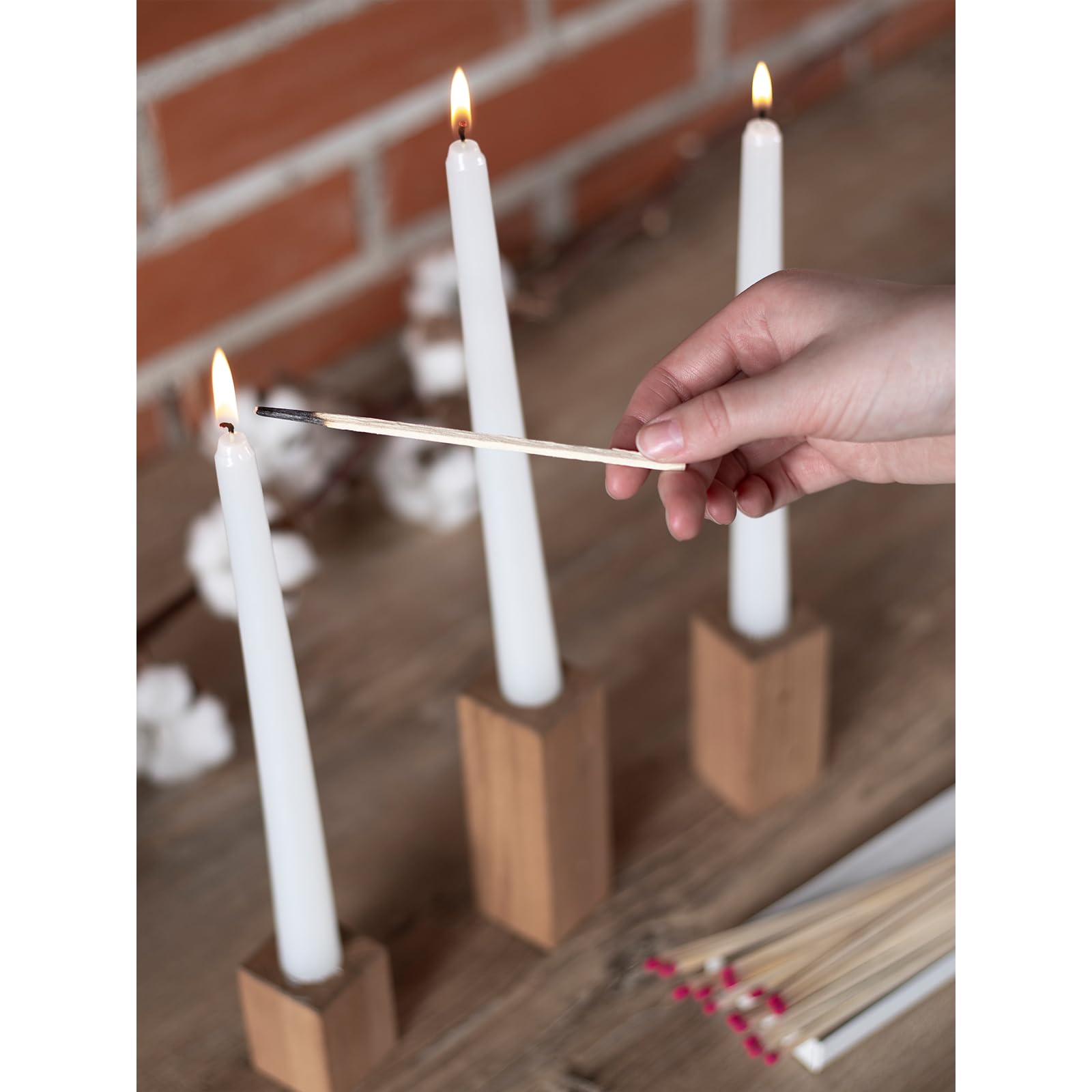 White Taper Candles 8