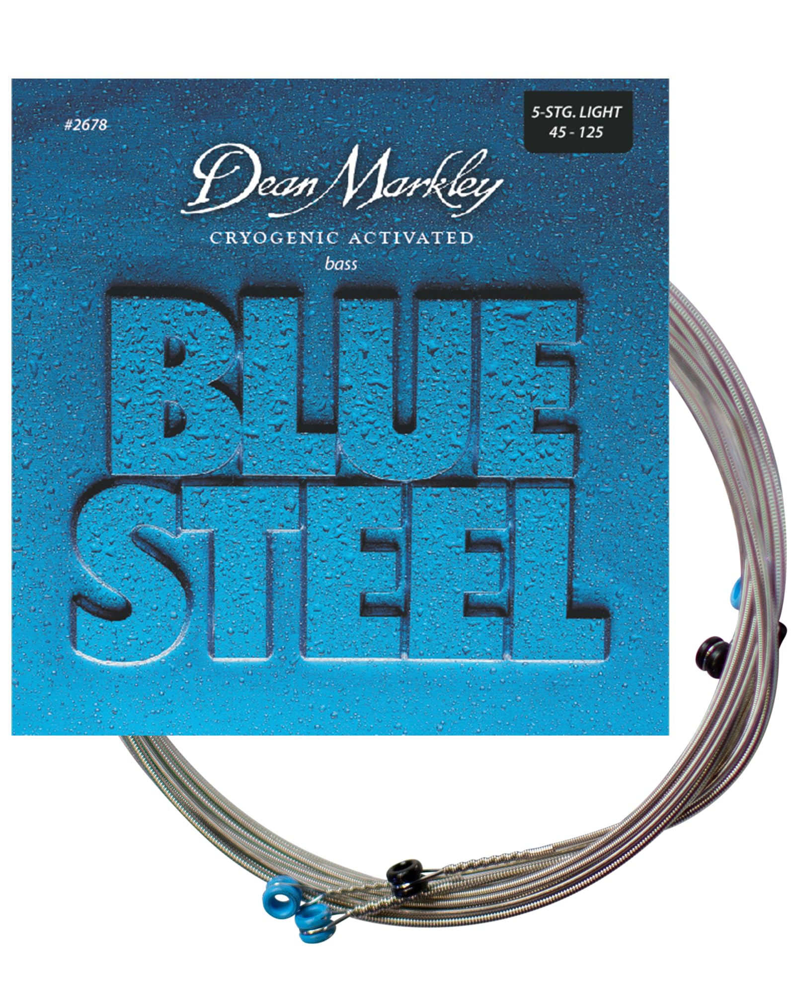 Dean Markley 2678 Blue Steel Electric Bass Guitar Strings - 45-125 Light Gauge, Cryogenically Treated for Extended Durability | Perfect for Rock, Jazz & Studio Recording