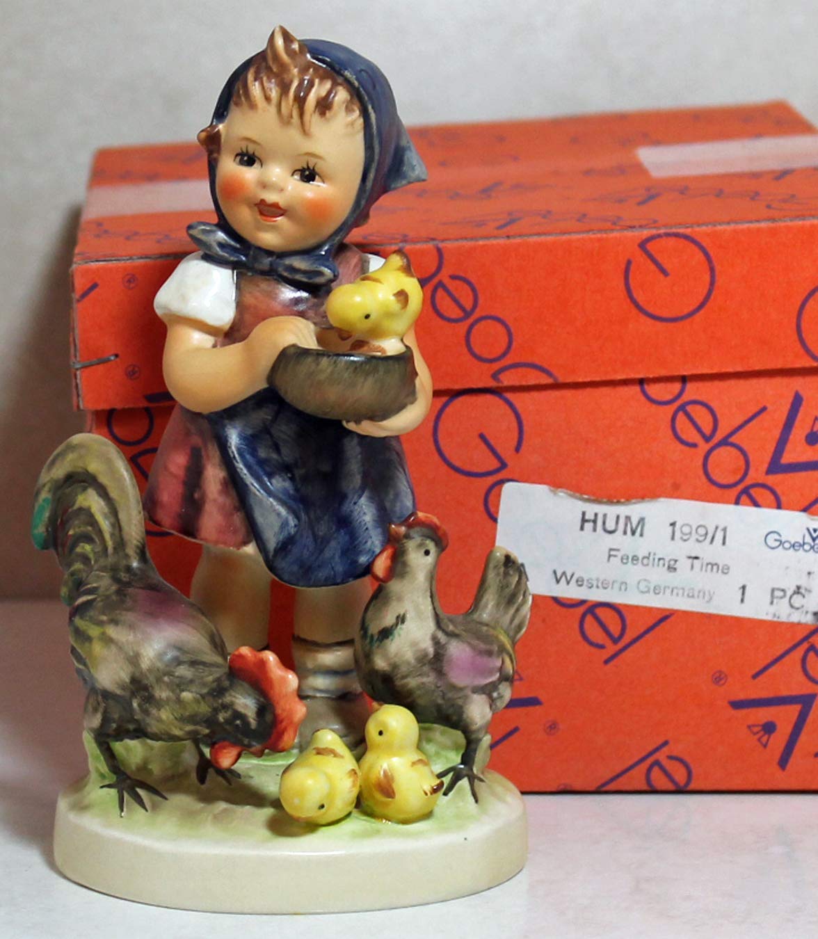 HUMMEL Feeding Time Figurine #199/I - 5.5 Inch Tall Collectible Porcelain Statue | Perfect for Kitchen Decor, Gift for Collectors & Home Display