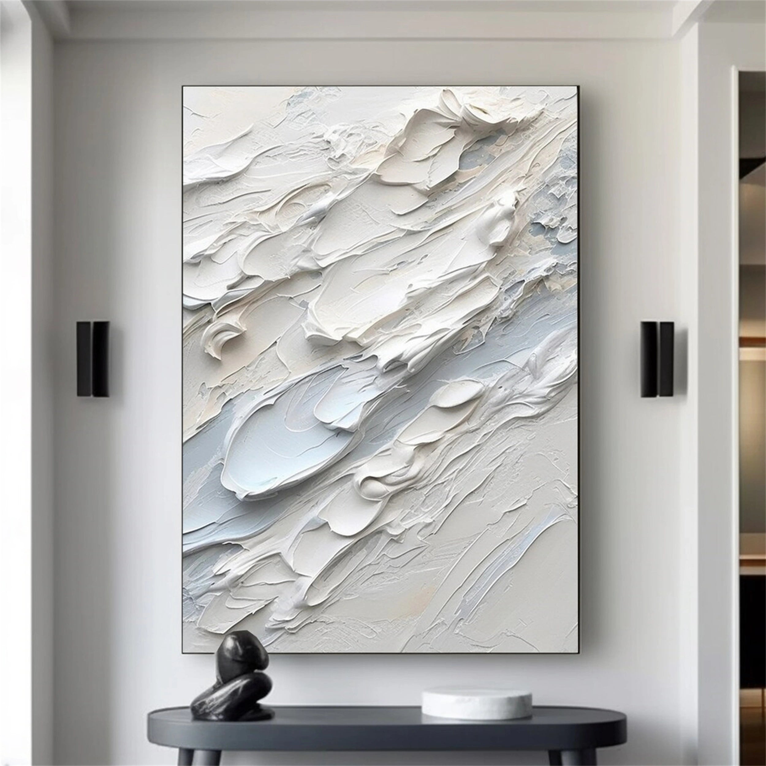 White Minimalist Textured Painting Canvas - Premium Artist Canvas for Oil & Acrylic Painting - Perfect for Home Decor & Art Studios | #MM153