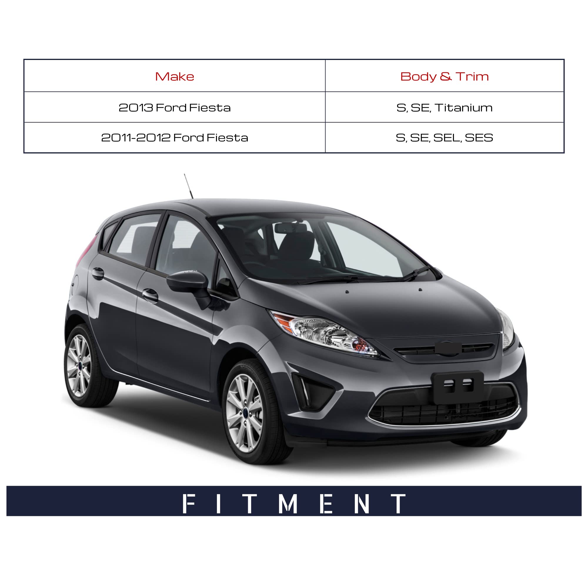 2011-2019 Ford Fiesta Passenger Side Mirror Right Power Heated Manual Folding Replacement with Spotter Glass | OEM Fit Paint to Match 5-Pin Connector | Perfect for Parking & Lane Changing Safety