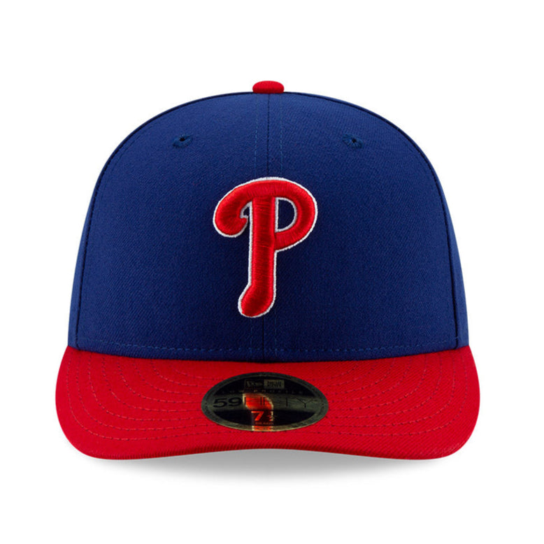 New Era 59Fifty Authentic MLB Philadelphia Phillies Low Profile Alternate Baseball Cap - Royal & Red - Official Licensed Hat for Men, Women, Fans - Perfect for Games, Sports Events & Casual Wear