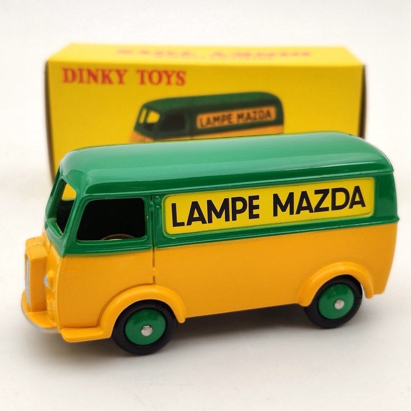 1/43 Scale Atlas Dinky Toys 25B Peugeot Fourgon Tole D.3.A LAMPE MAZDA Green Diecast Model Car - Vintage Collectible Gift for Adults & Kids - Perfect for Display, Gifting, and Toy Car Collections