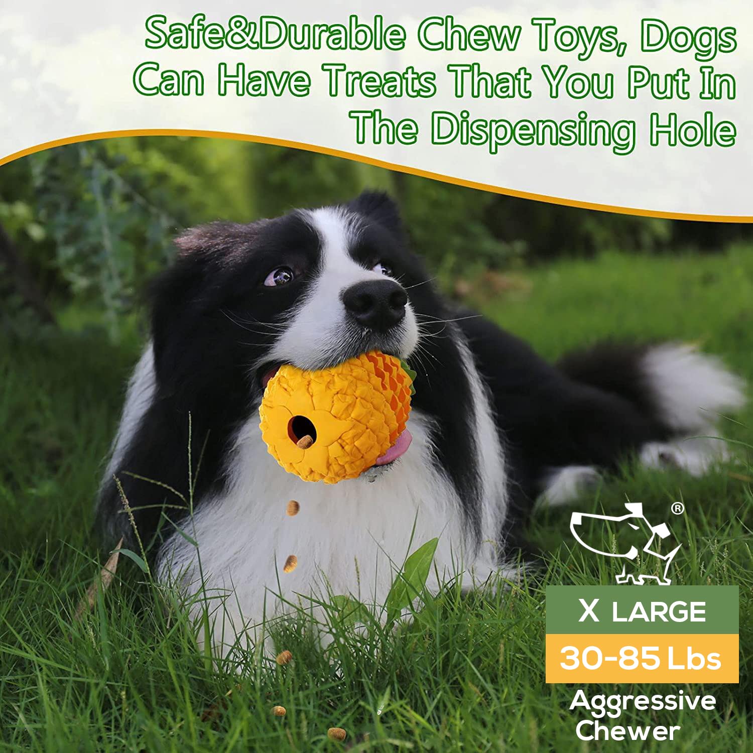 Durable Indestructible Dog Chew Toys for Aggressive Chewers - Tough Dental Chew Toys for Large & Giant Breed Dogs - Food Grade Safe Rubber Chew Toy for Teething, Anxiety Relief & Dental Health - Perfect for Powerful Chewers & Puppy Training