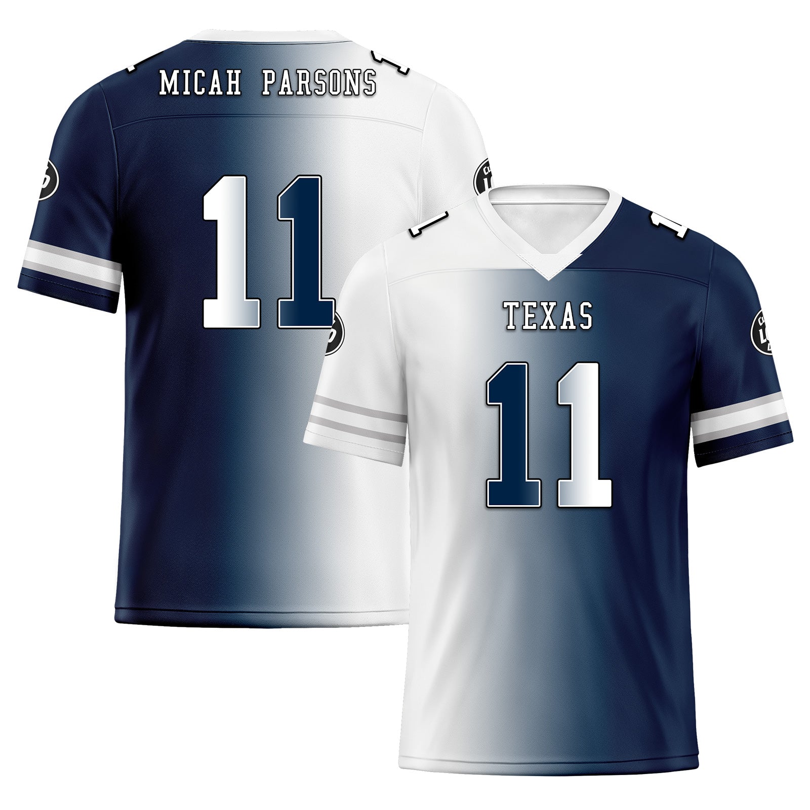 Custom Deep Blue White Texas Personalized Authentic Football Jersey FBJ02 D028017 - Perfect for Game Day, Team Events & Fan Gifts
