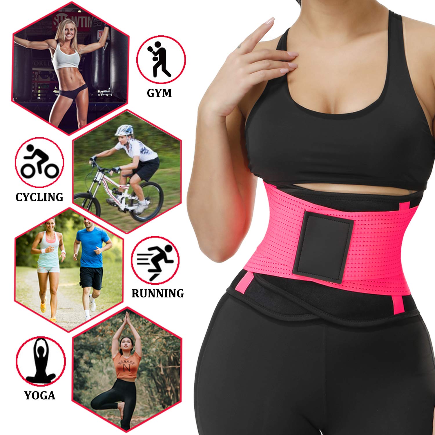 VENUZOR Waist Trainer Belt for Women - Slimming Body Shaper & Waist Cincher - Postpartum Recovery & Workout Girdle - Tummy Control Corset for Weight Loss & Gym Training (Black, Medium) - Perfect for Post-Pregnancy, Yoga & Fitness