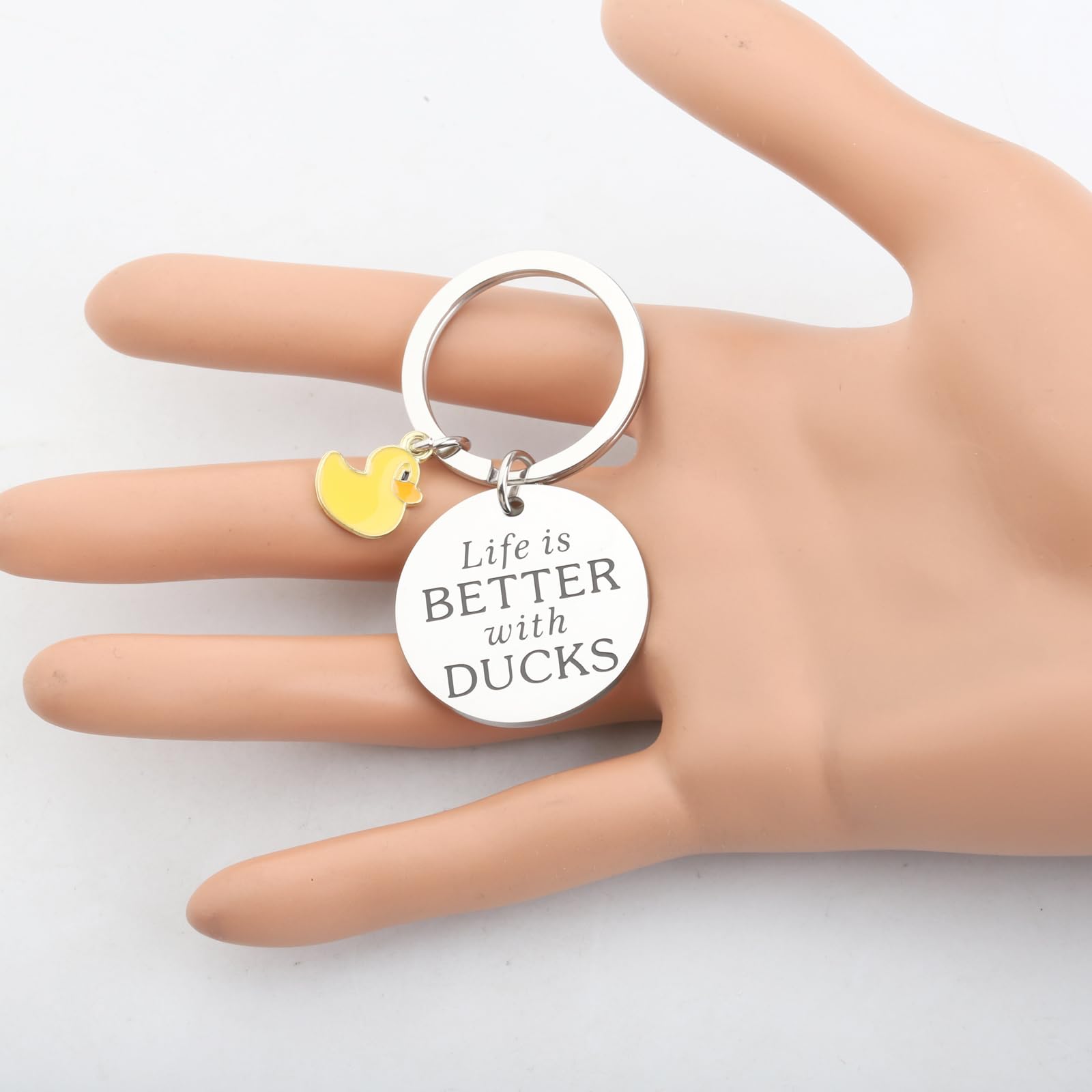 ENSIANTH Duck Keychain - Life is Better with Ducks - Cute Animal Keychain for Pet Owners, Farmers & Animal Lovers - Perfect Farmhouse Gift for Duck Enthusiasts (Great for Everyday Use, Keyrings & Gift Giving)
