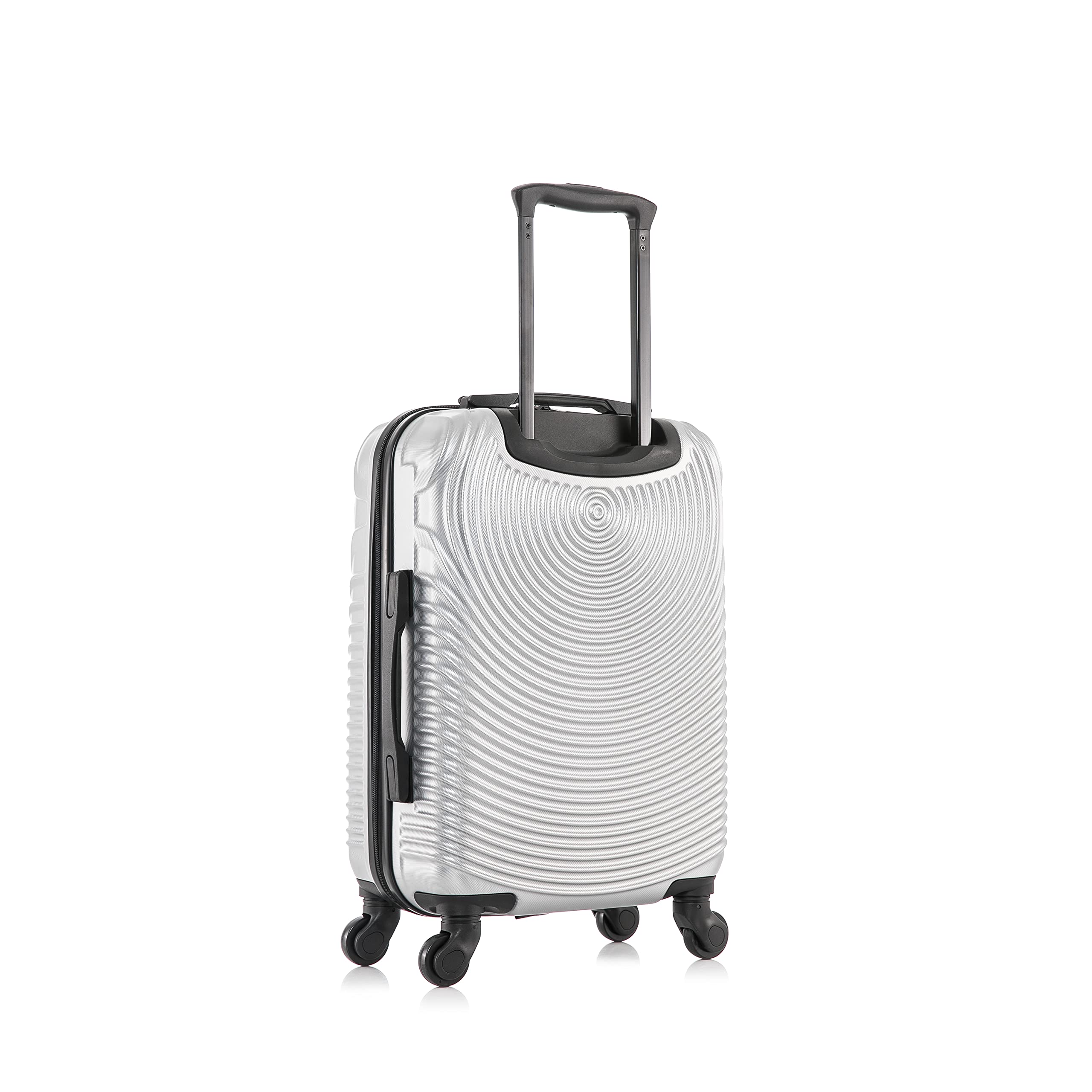 DUKAP INCEPTION 20-Inch Carry-On Luggage with Spinner Wheels | Durable Lightweight Hardshell Suitcase for Travel | TSA-Approved Silver Cabin Bag with Telescopic Handle | Perfect for Business Trips & Weekend Getaways