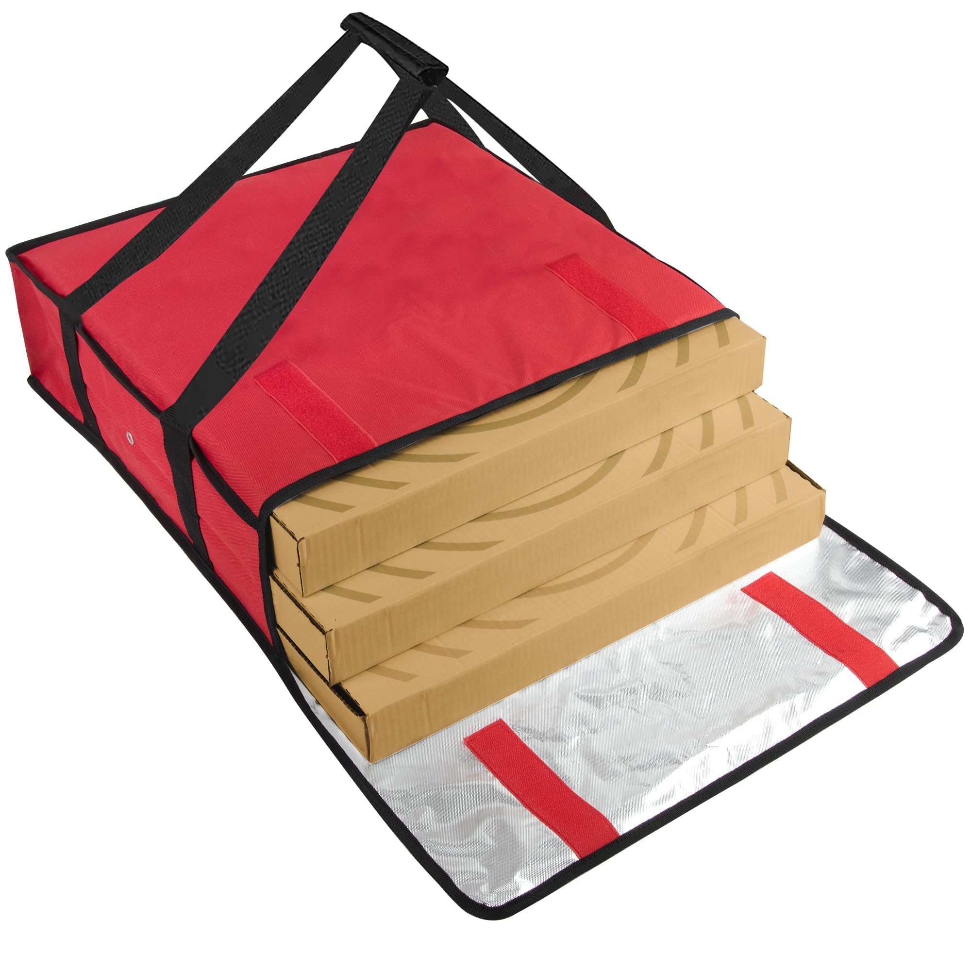 **Insulated Pizza Delivery Bag 20x20x6 - Professional & Personal Use - Keeps Pizza Hot & Fresh - Perfect for Food Delivery, Catering & Outdoor Events (Red)**