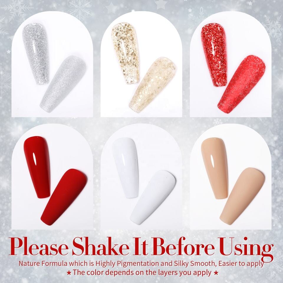 Snow Queen Gel Nail Polish Set - 6 Colors for Long-Lasting Manicures & Pedicures | Perfect for Home Nail Art, Salon Use & Gift Giving
